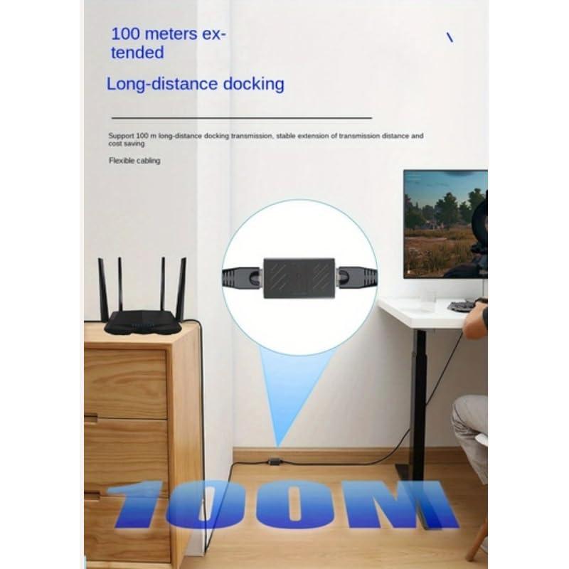 Acoplador RJ45 ZGZDWZYQYA Negro para Extensión Ethernet Cat7/Cat6