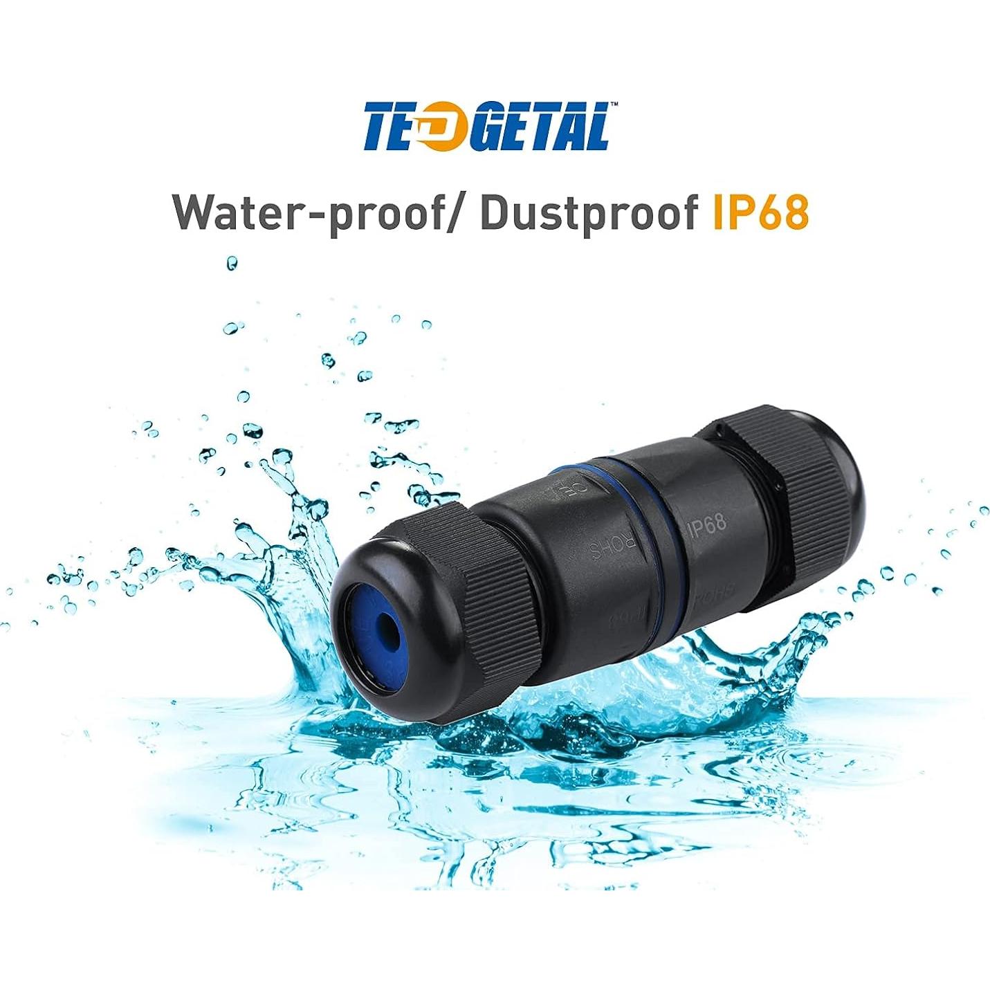 Conector RJ45 Impermeable Tedgetal 2 Paquete Cat6 250MHz