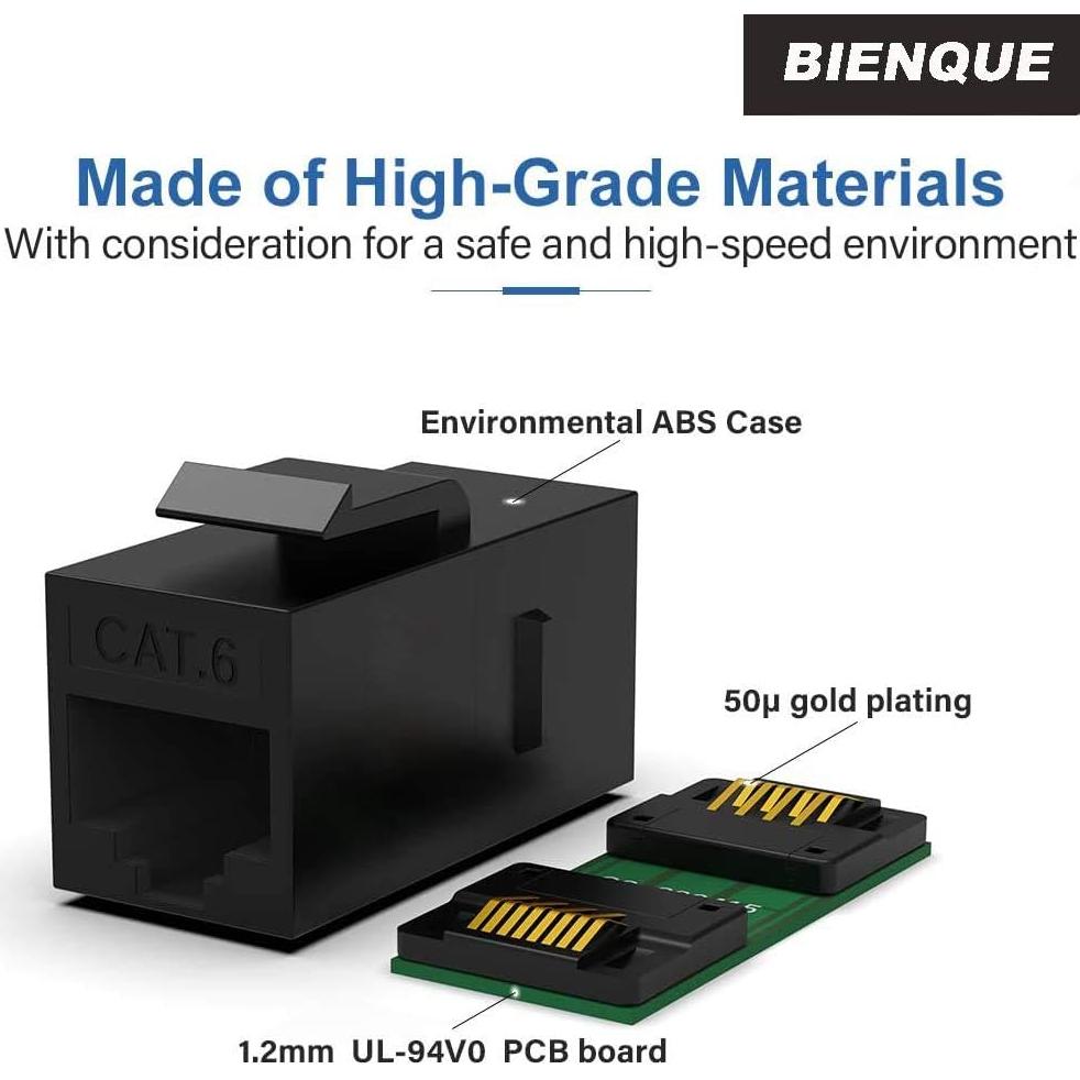 Acoplador Hembra a Hembra RJ45 Bienque Cat6 20 Paquete