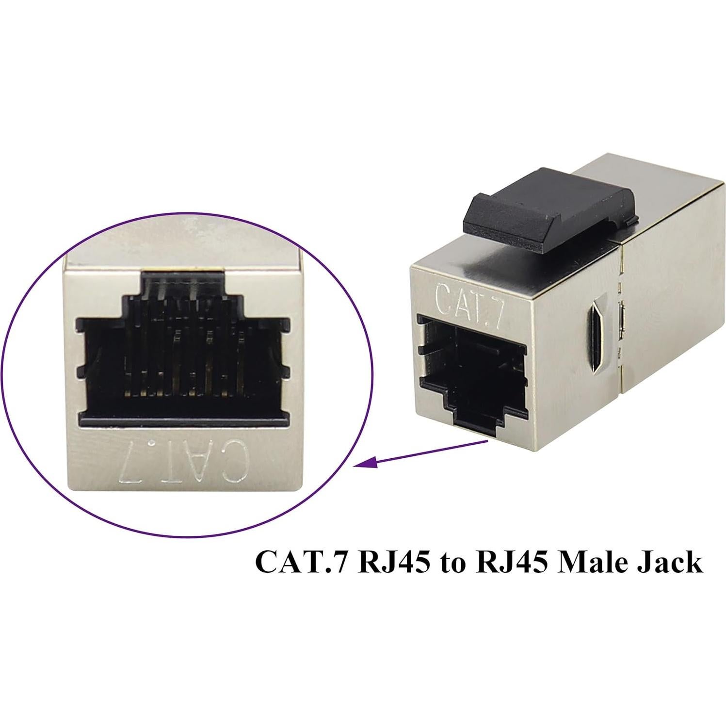 Conector Keystone CAT7 RJ45 Hembrado - Paquete de 2 - 10Gbps
