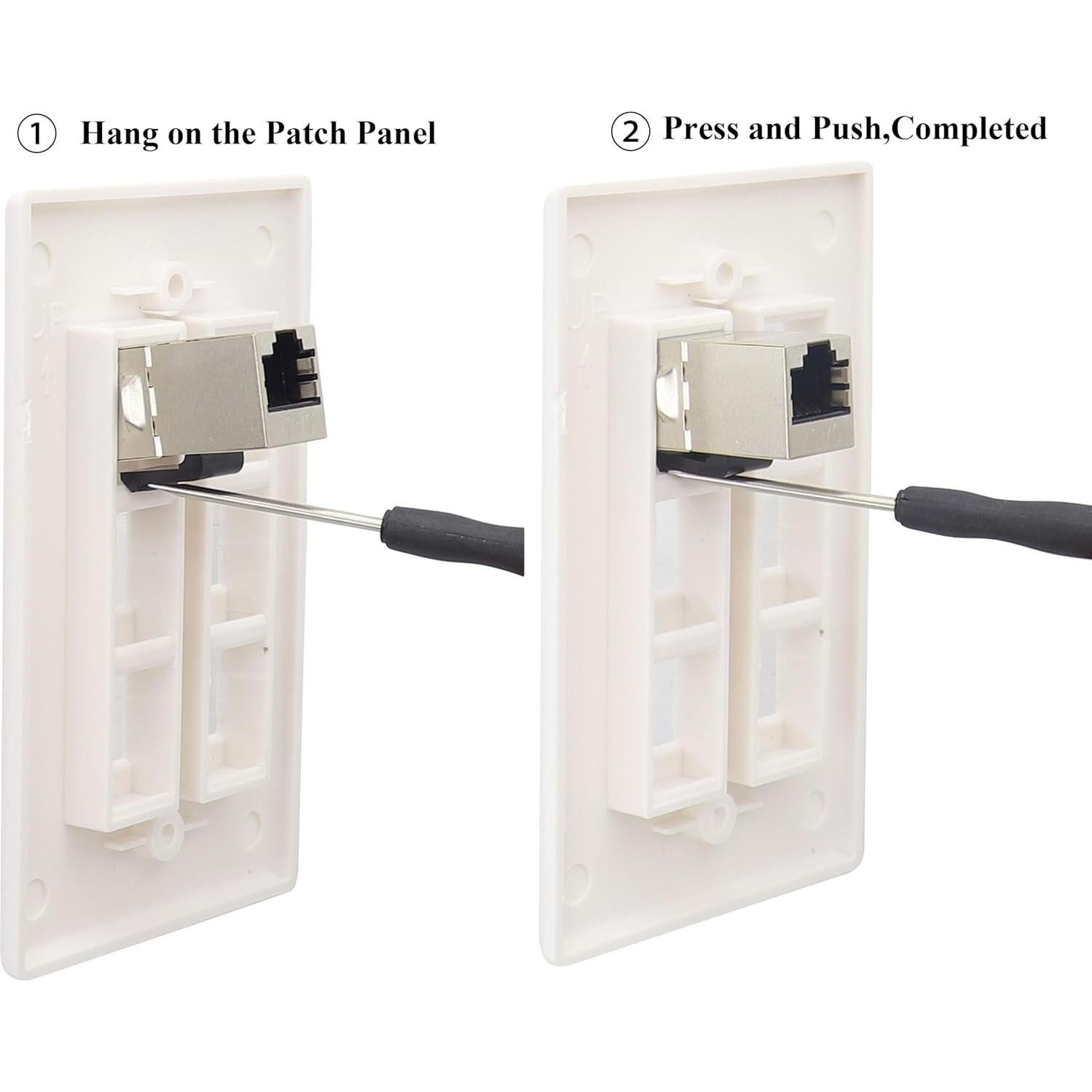 Conector Keystone CAT7 RJ45 Hembrado - Paquete de 2 - 10Gbps