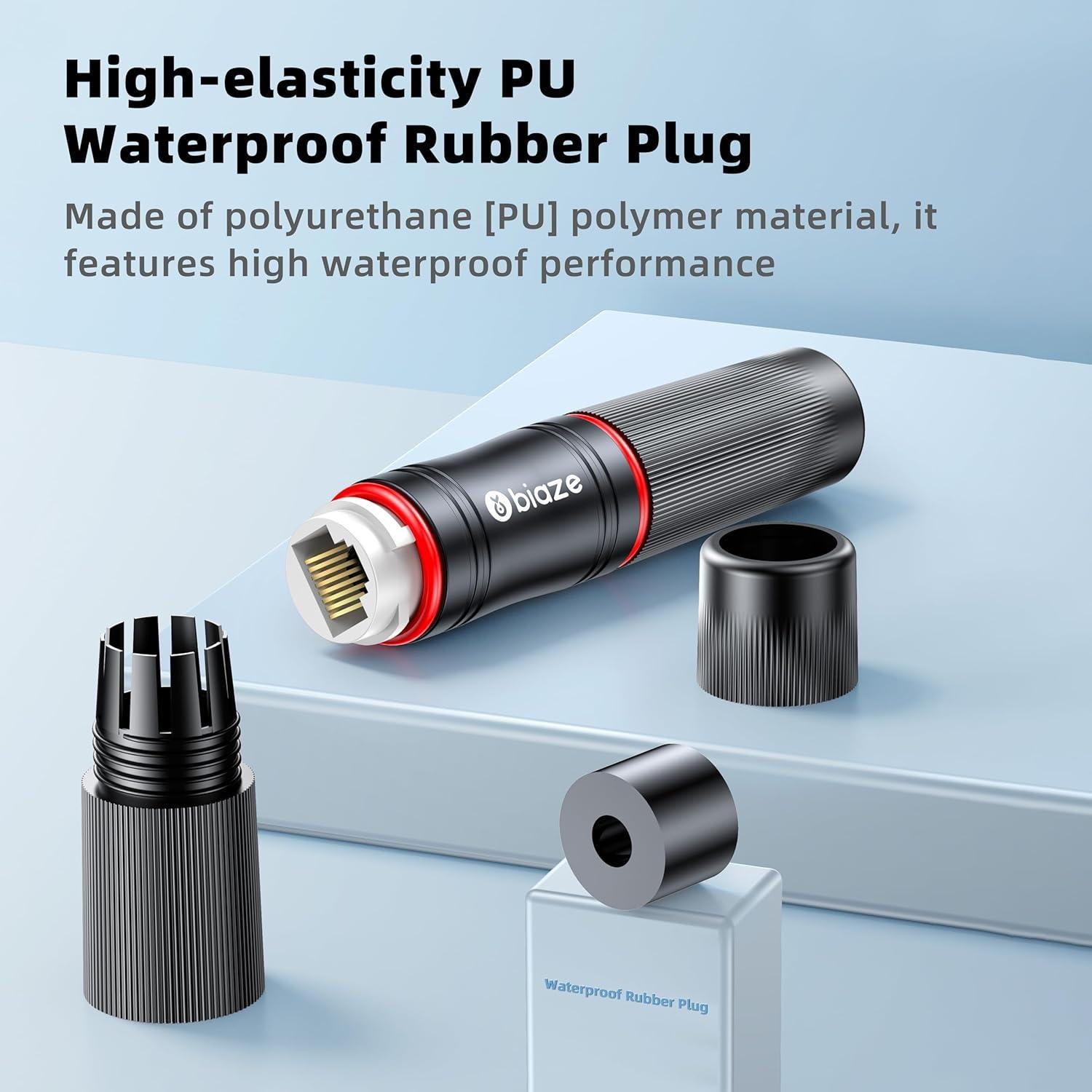 Acoplador Ethernet RJ45 a Prueba de Agua Biaze - Cat7/Cat6/Cat5e