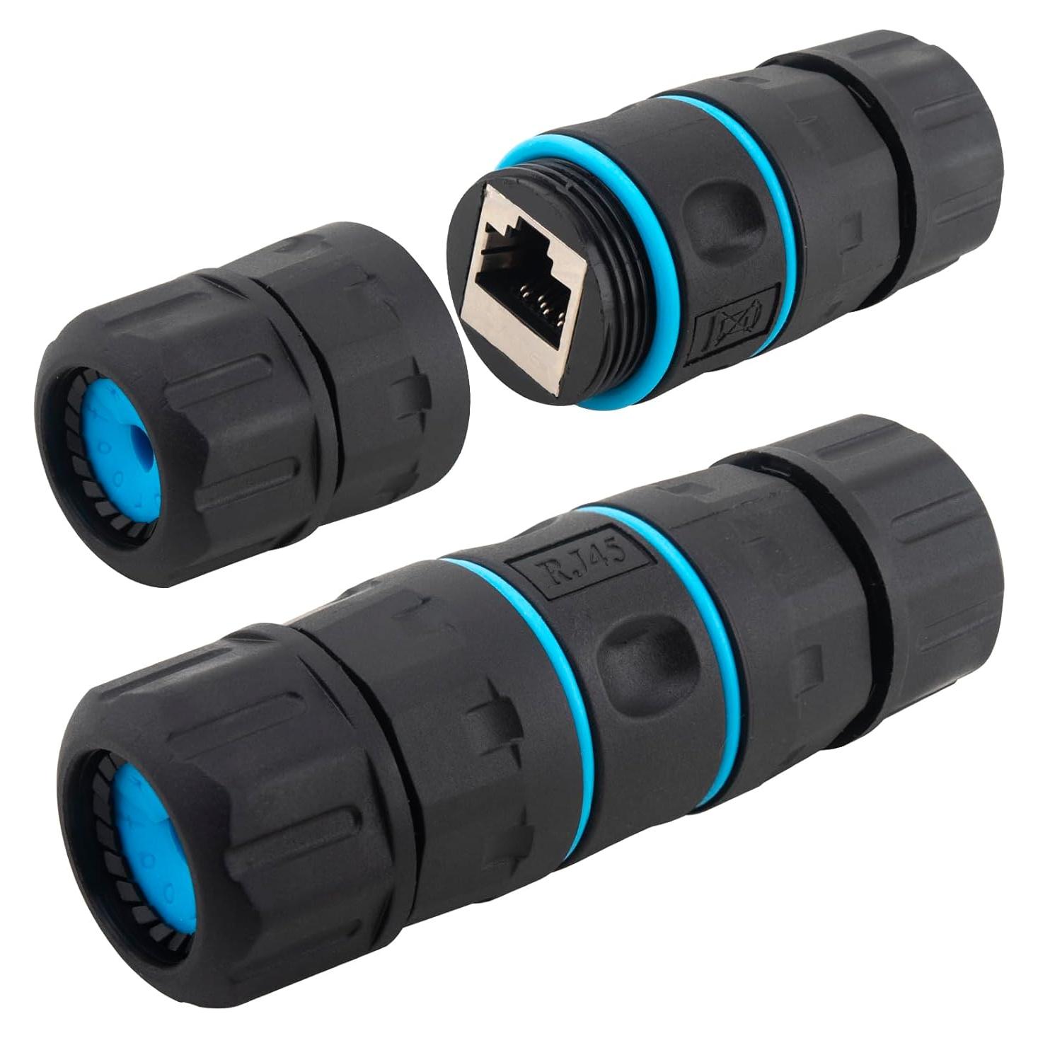 Acoplador RJ45 Cat6 impermeable IP68 10Gbps - Paquete de 2