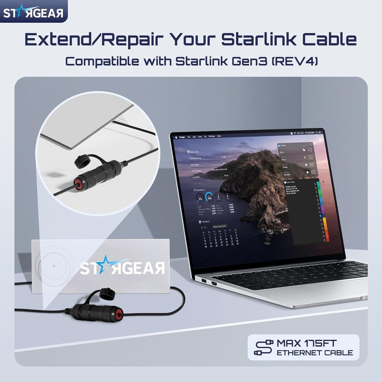 Adaptador Ethernet STARGEAR Gen 3/Mini RJ45 a Prueba de Agua