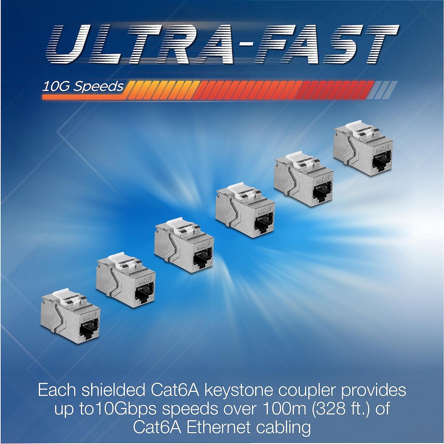 Acoplador Inline Keystone RJ45 Cat6A TRENDnet Paquete de 6