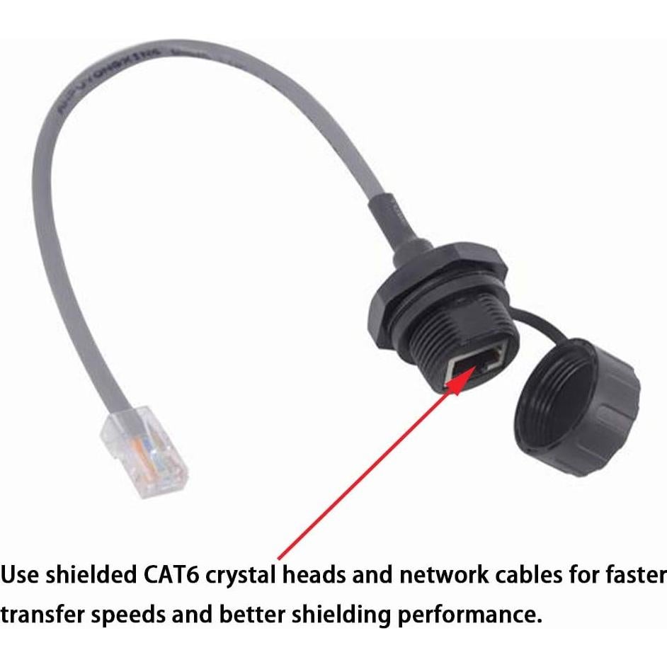 5 Conectores RJ45 Impermeables M25 Cat5e para Red Exterior