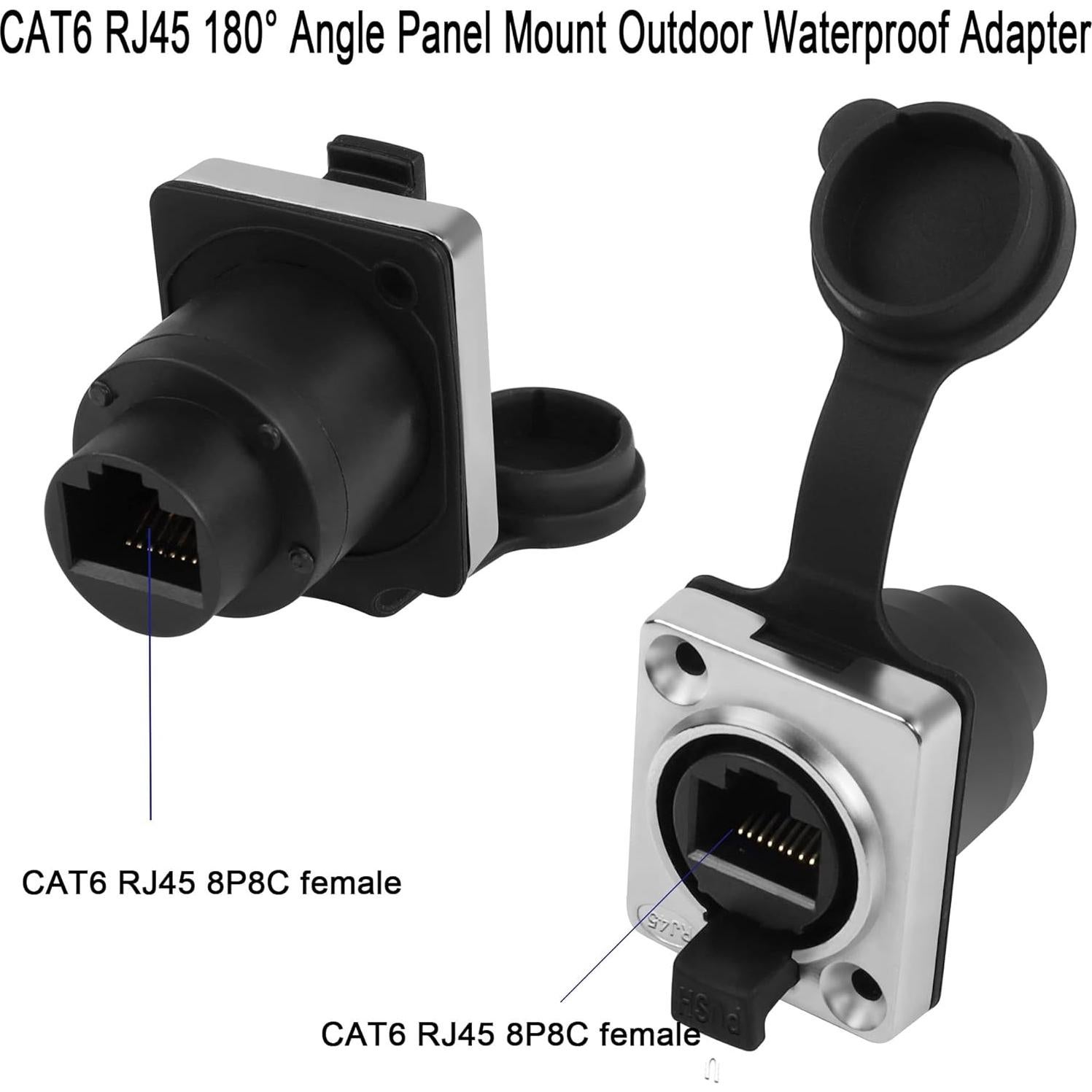Conector RJ45 a Prueba de Agua CAT6 QIANRENON Montaje en Panel