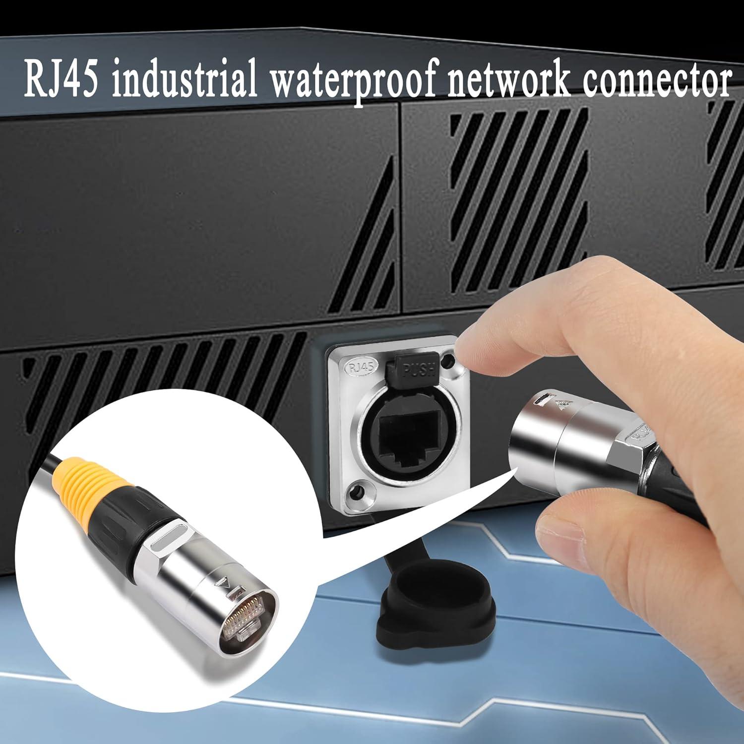 Conector RJ45 a Prueba de Agua CAT6 QIANRENON Montaje en Panel