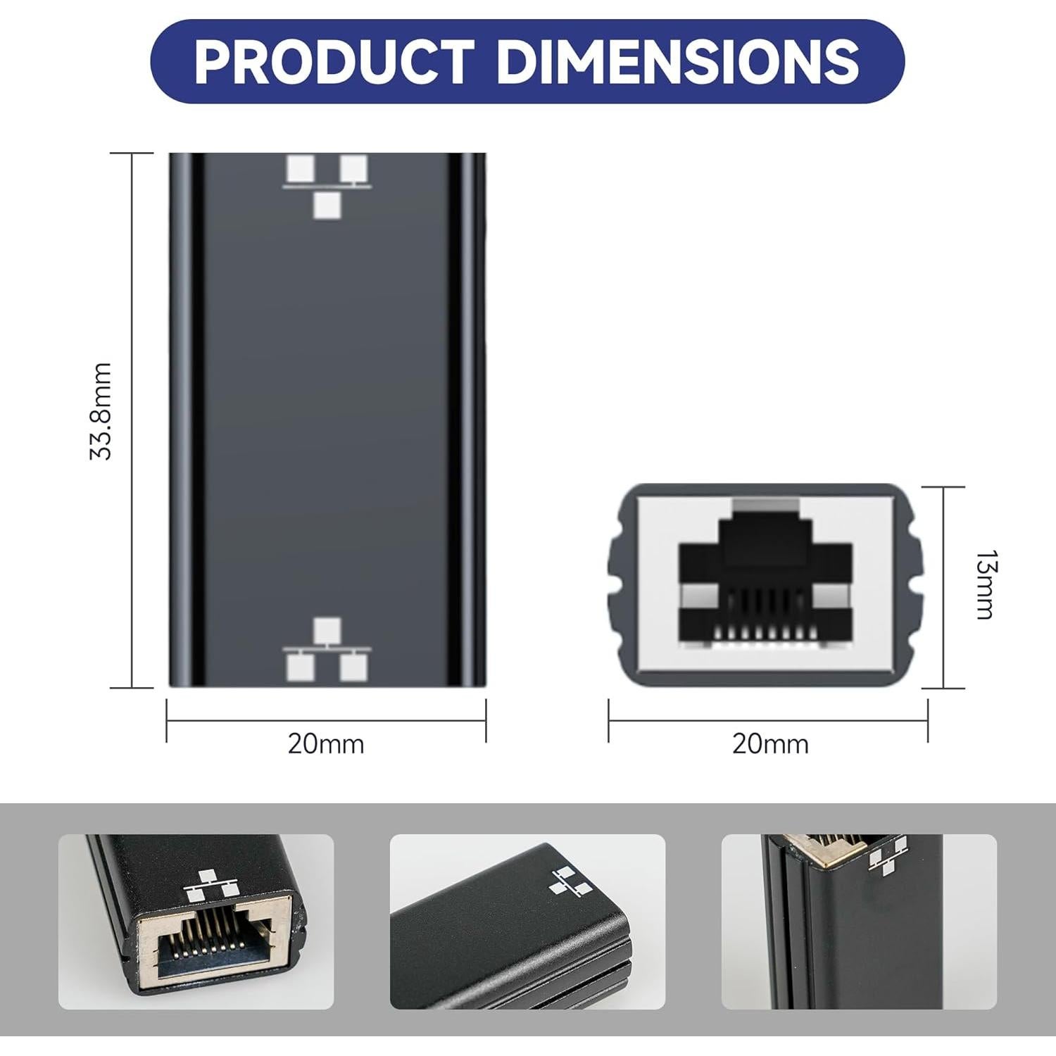 Acoplador de Red Gigabit RJ45 FINEANDENG 2 Pcs Hembra a Hembra