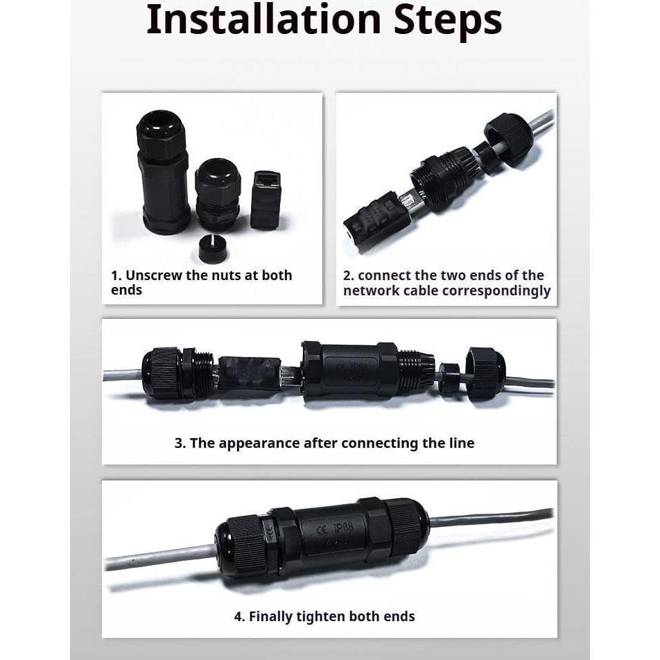 Acoplador RJ45 a Prueba de Agua Starlink - IP68, Protección Rayos