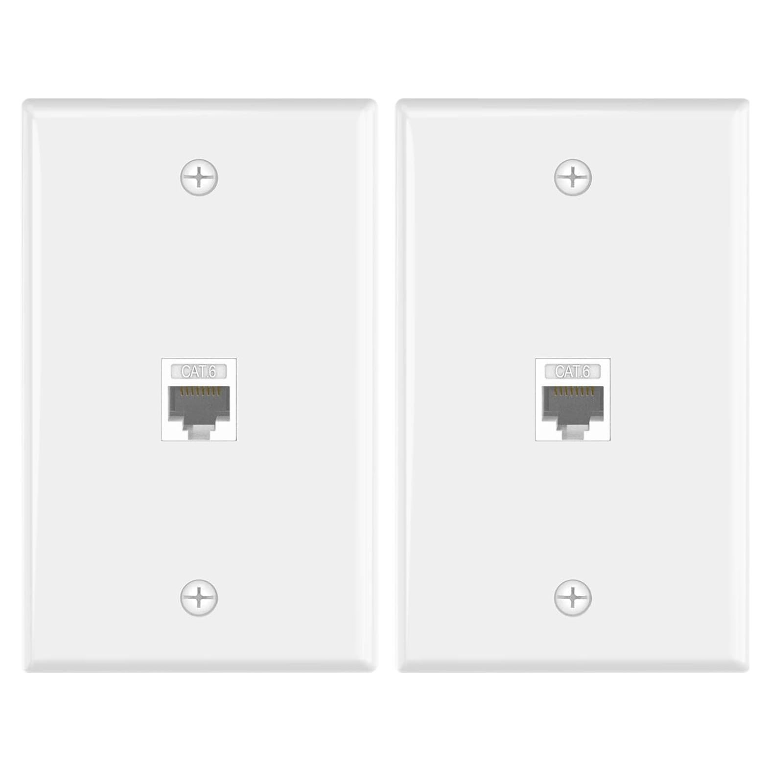 Placa de Pared Ethernet VCE Cat6 Hembrado 1 Puerto Blanca (2 Unidades)