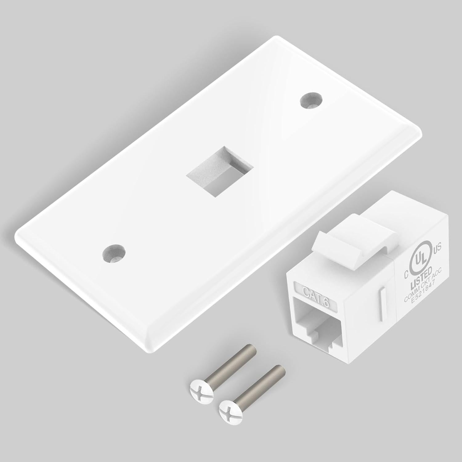 Placa de Pared Ethernet VCE Cat6 Hembrado 1 Puerto Blanca (2 Unidades)