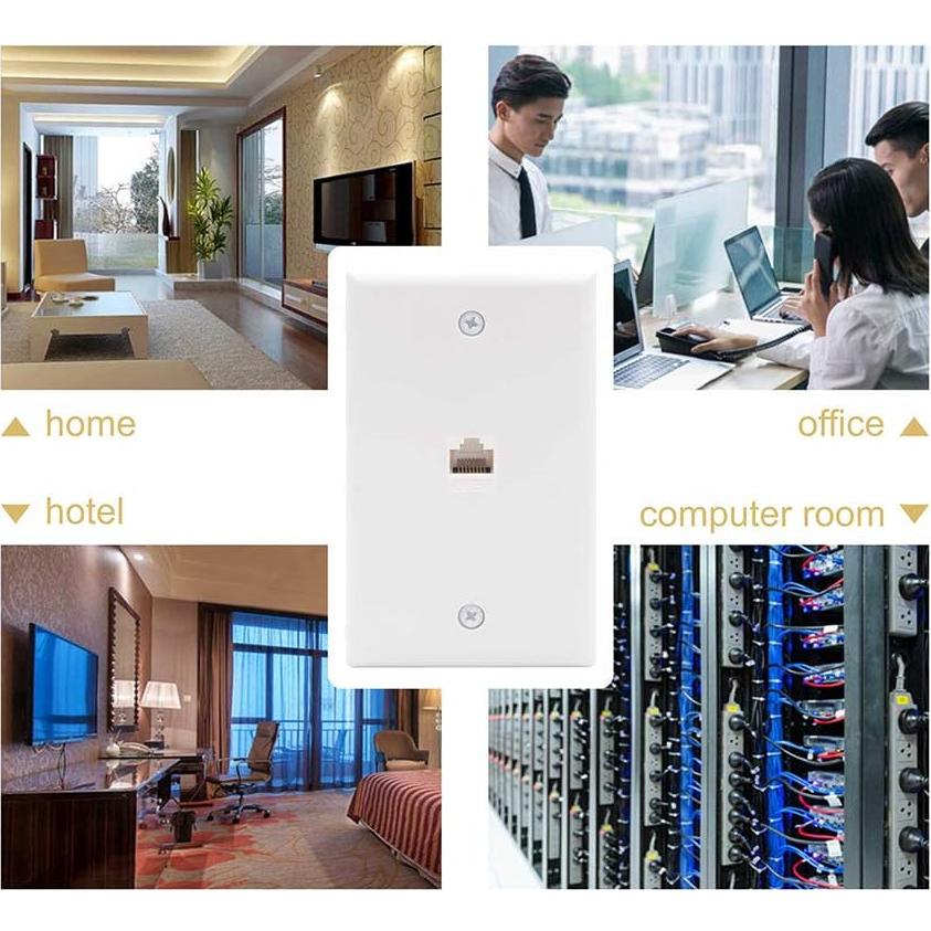 Placa de Pared Ethernet VCE Cat6 Hembrado 1 Puerto Blanca (2 Unidades)