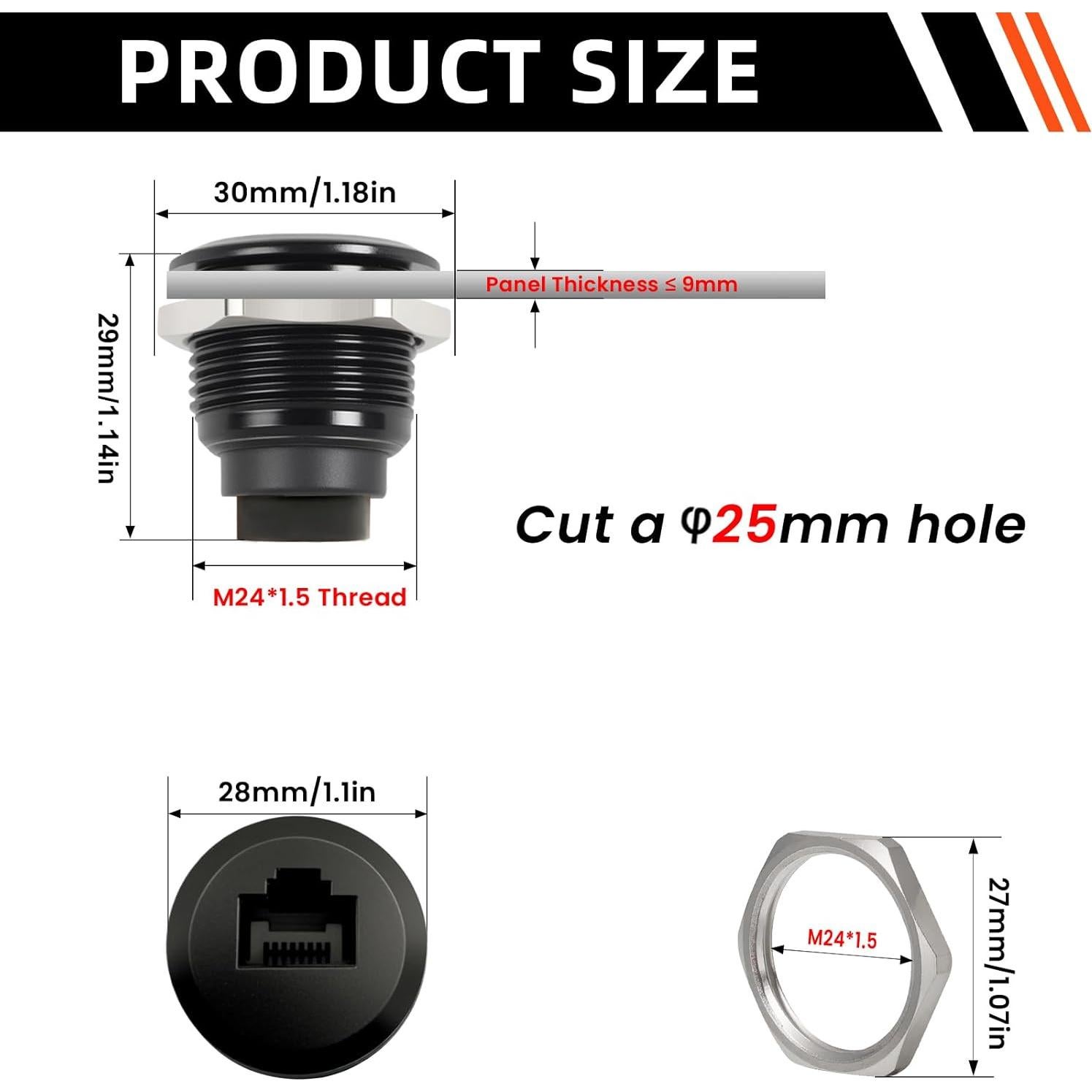 Acoplador RJ45 Hembrado a Hembrado CAT6 Montaje en Panel