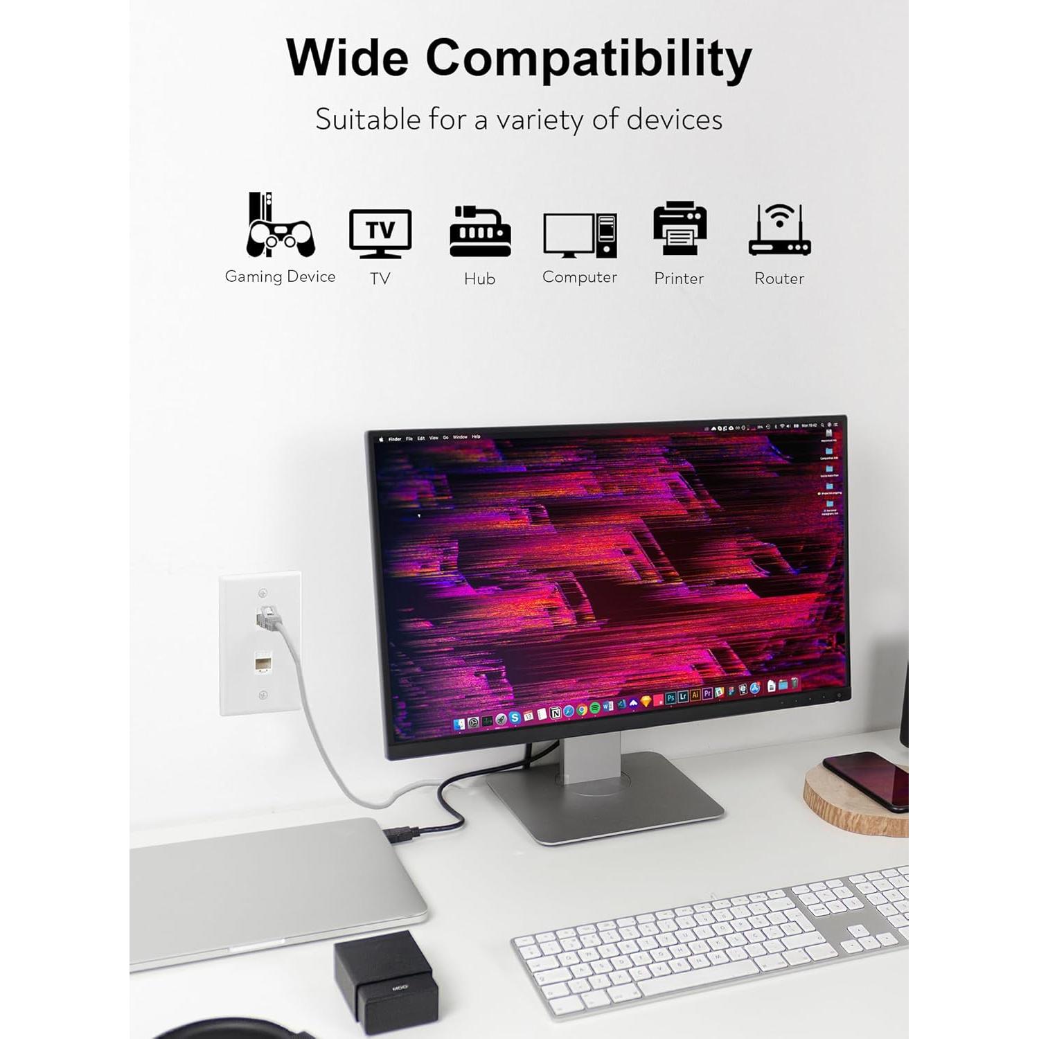 Placa de Pared Ethernet 2 Puertos Cat6 EastStarTech Blanca