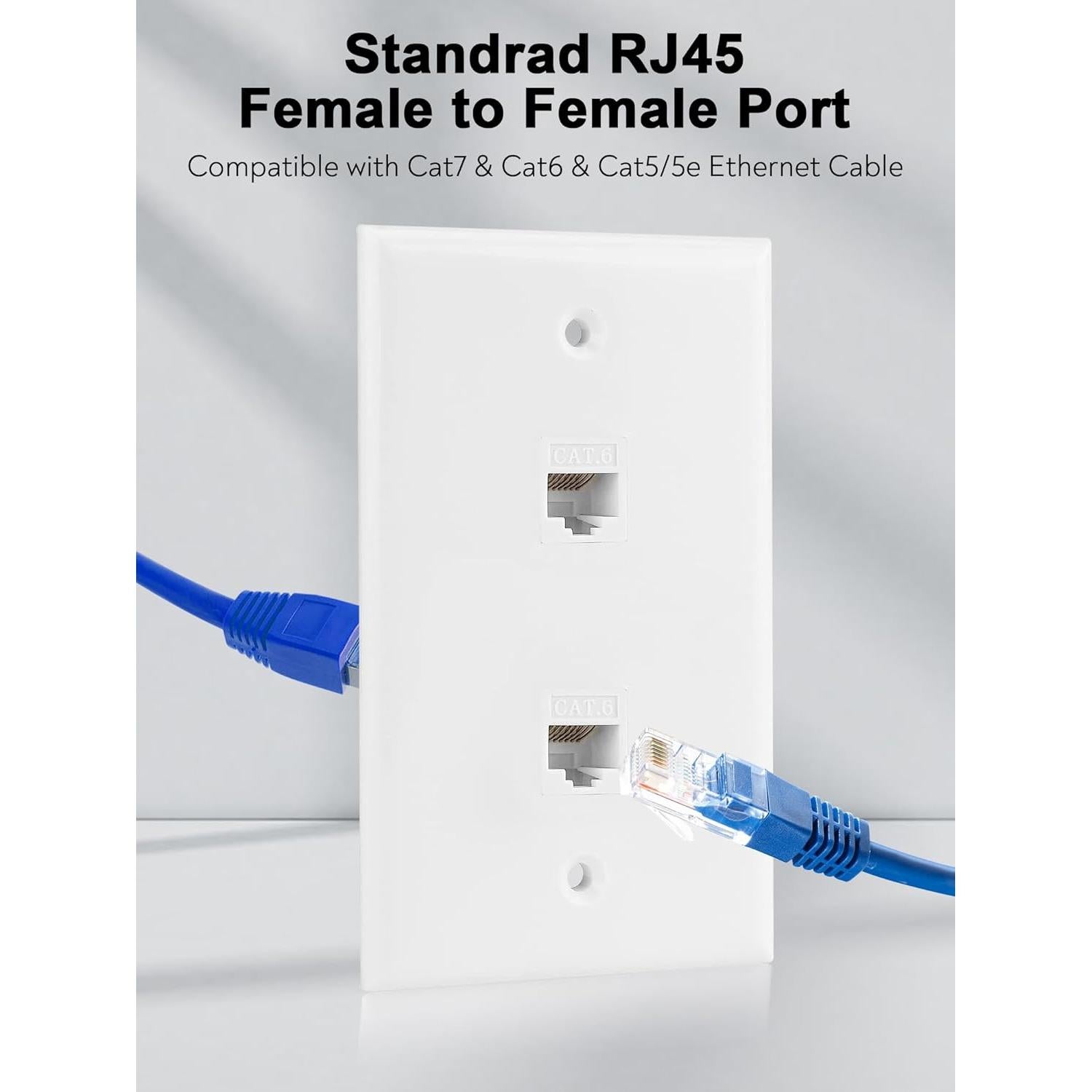 Placa de Pared Ethernet 2 Puertos Cat6 EastStarTech Blanca