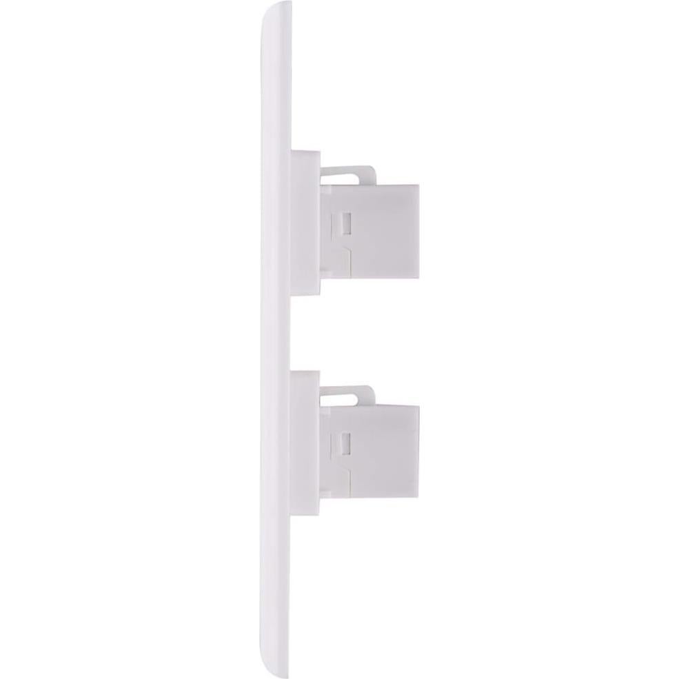 Placa de Pared Ethernet 2 Puertos Cat6 EastStarTech Blanca