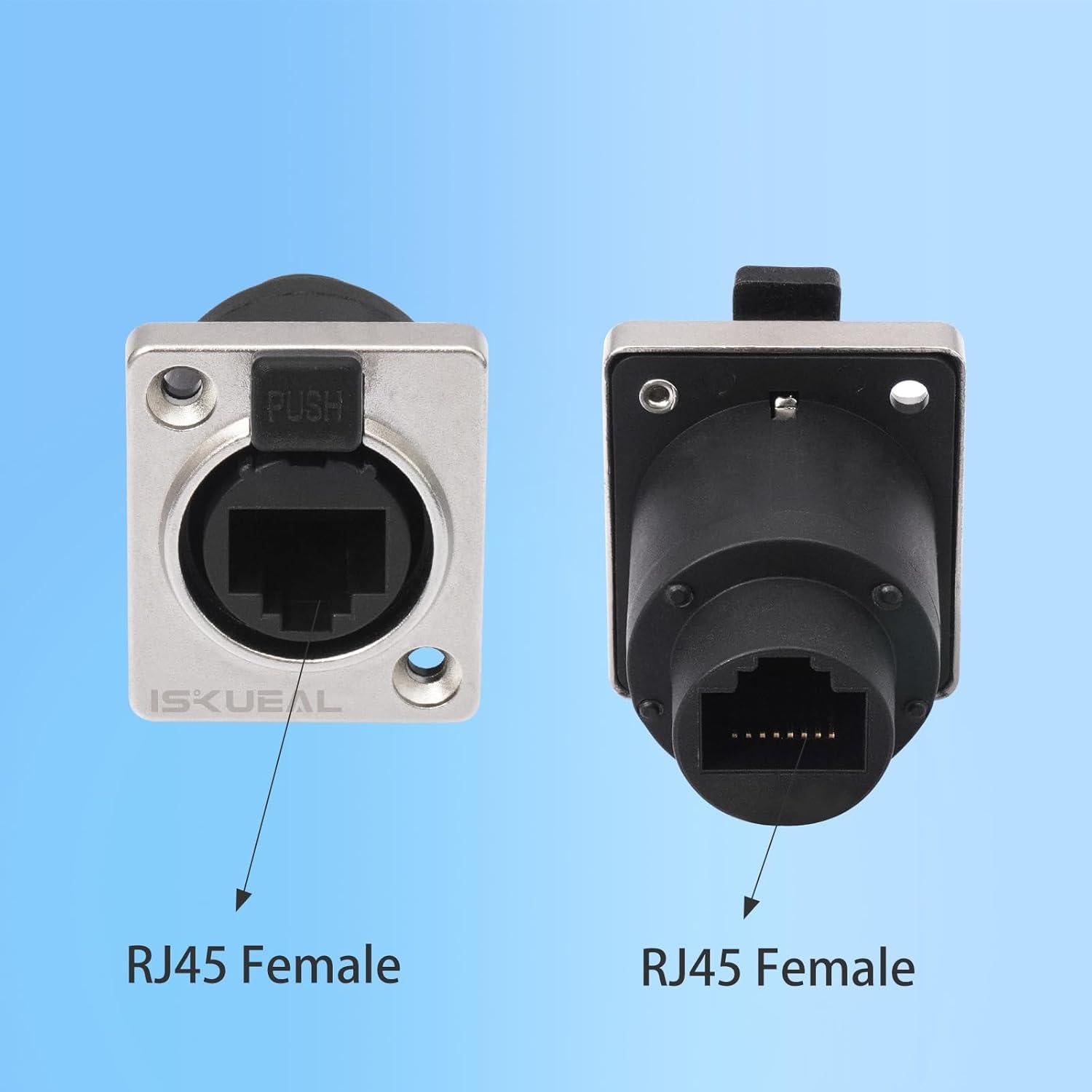 6PCS Conector RJ45 Femenino a Femenino IP65 Iskueal