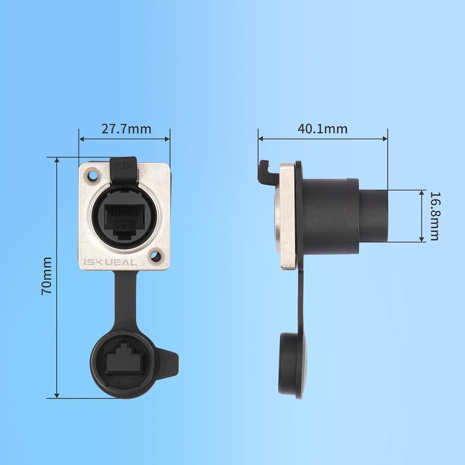 6PCS Conector RJ45 Femenino a Femenino IP65 Iskueal