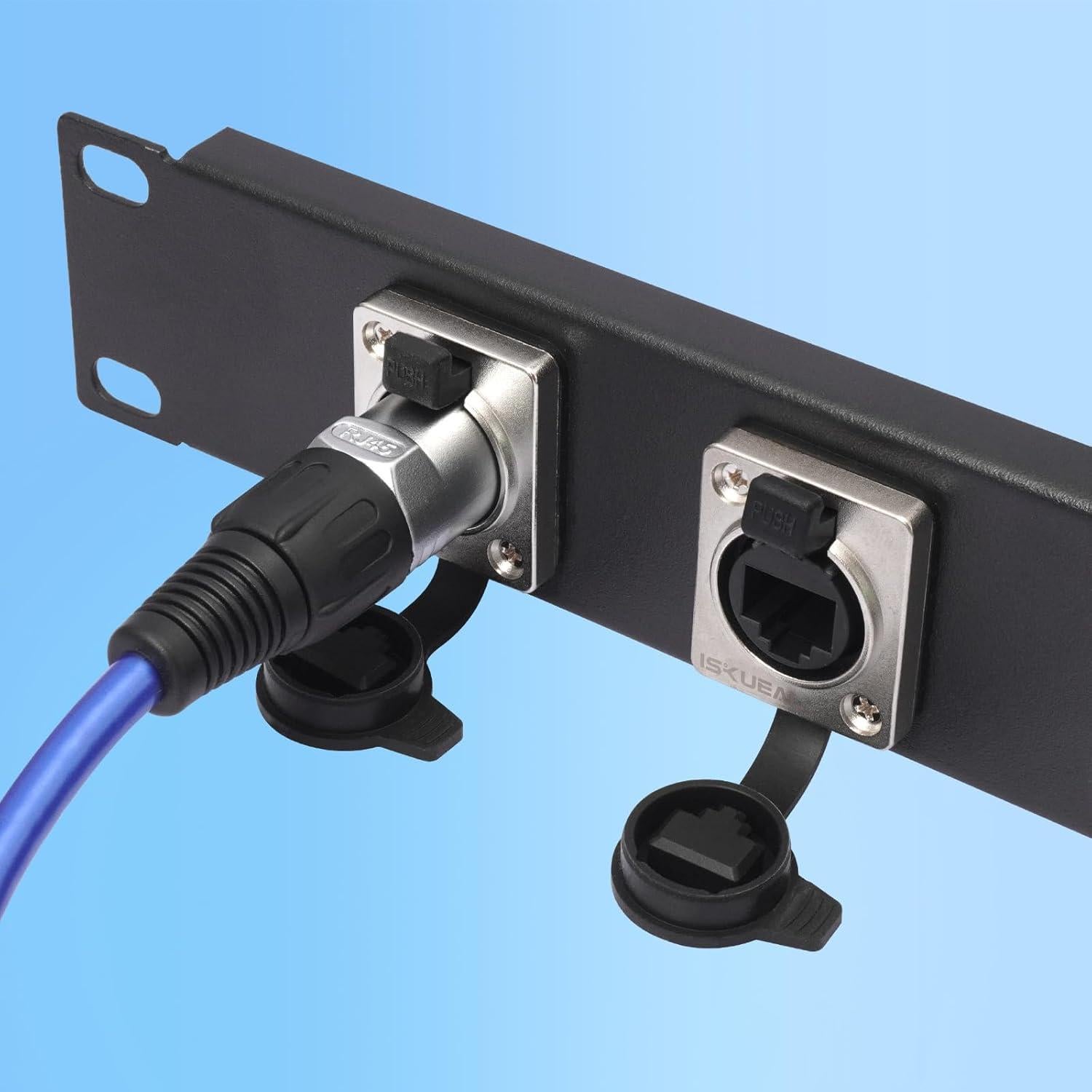 6PCS Conector RJ45 Femenino a Femenino IP65 Iskueal