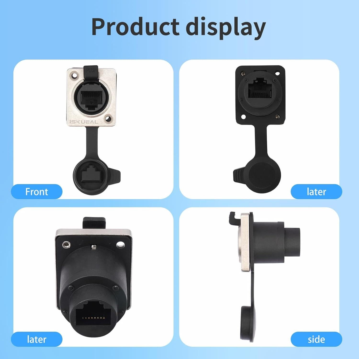 6PCS Conector RJ45 Femenino a Femenino IP65 Iskueal