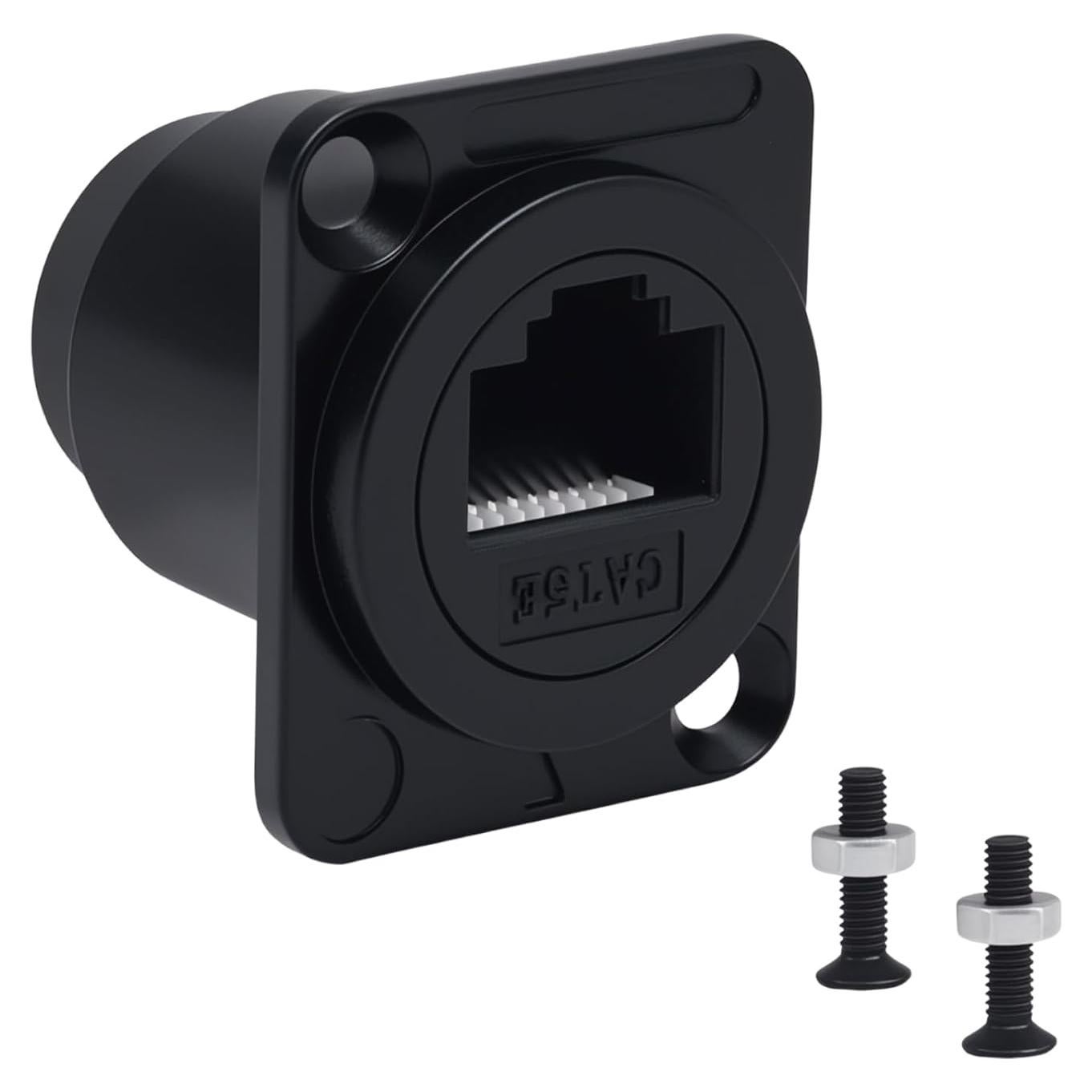 Adaptador de Montaje en Panel RJ45 Cat5e Hembrado D-Type