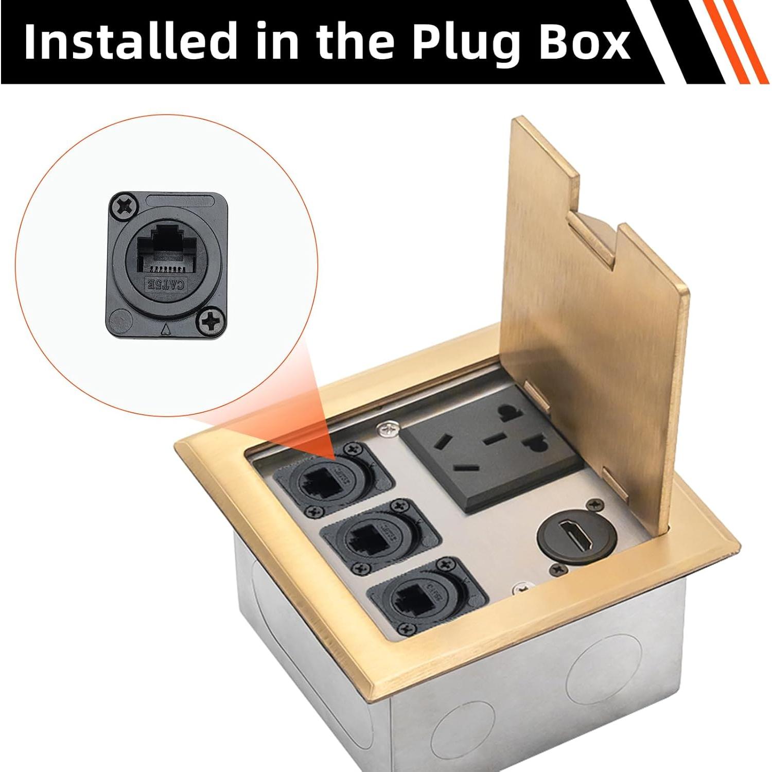 Adaptador de Montaje en Panel RJ45 Cat5e Hembrado D-Type