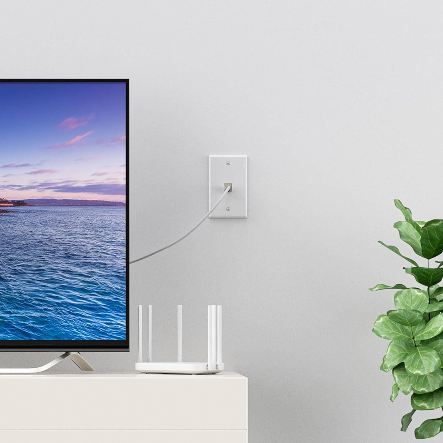 Placa de Pared Ethernet FGB 1 Puerto Cat7 2 Pack Blanco