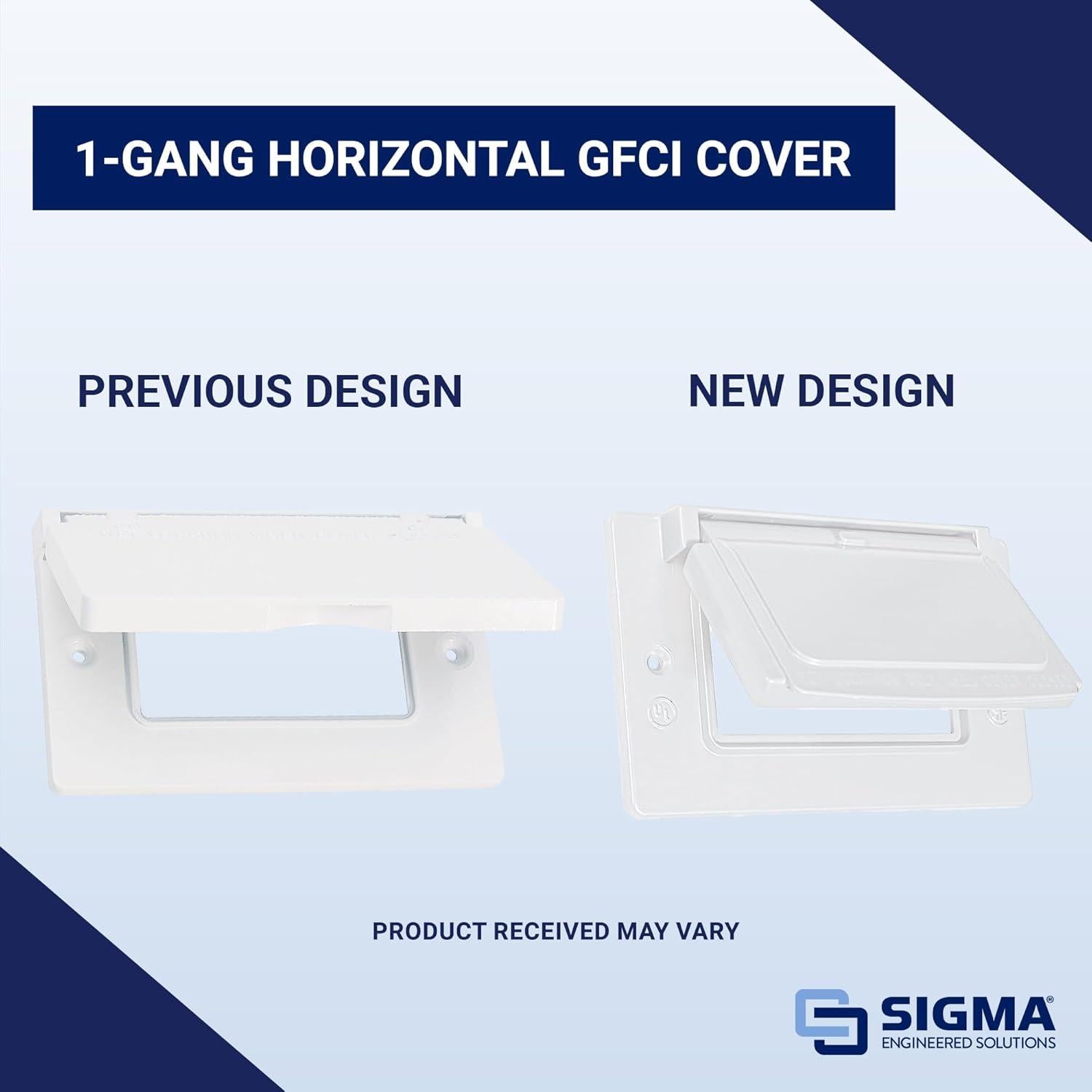 Cubierta de Enchufe GFCI Exterior Sigma 14249WH Blanca Metal