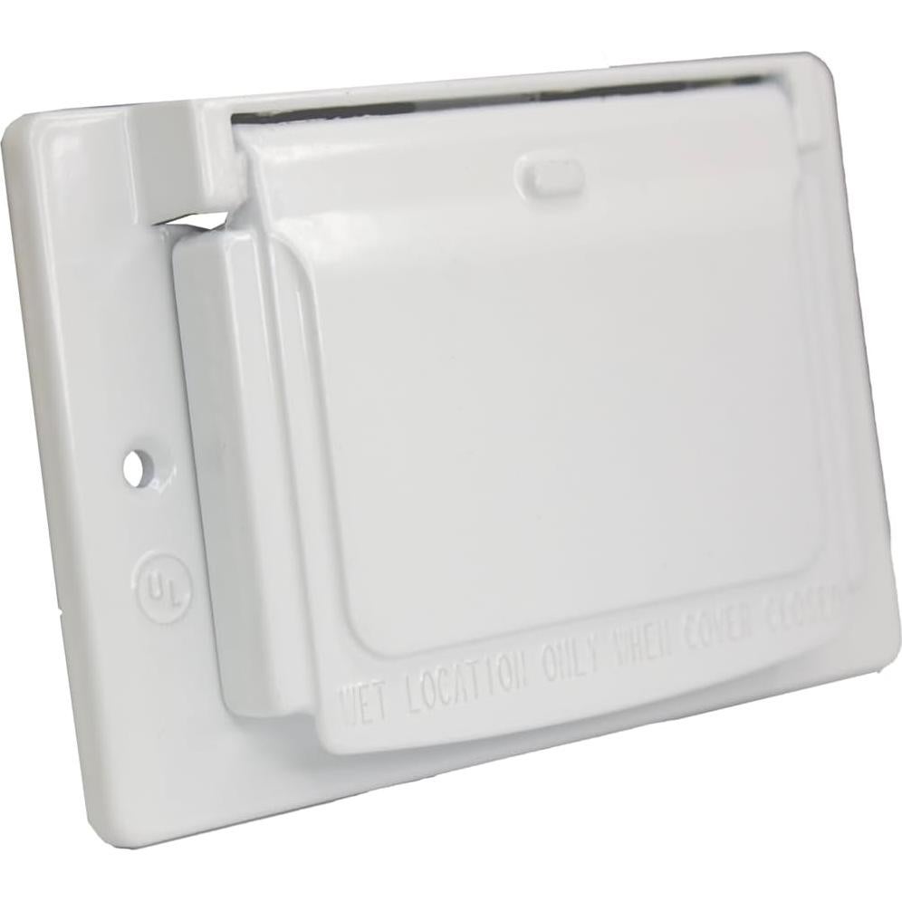 Cubierta de Enchufe GFCI Exterior Sigma 14249WH Blanca Metal