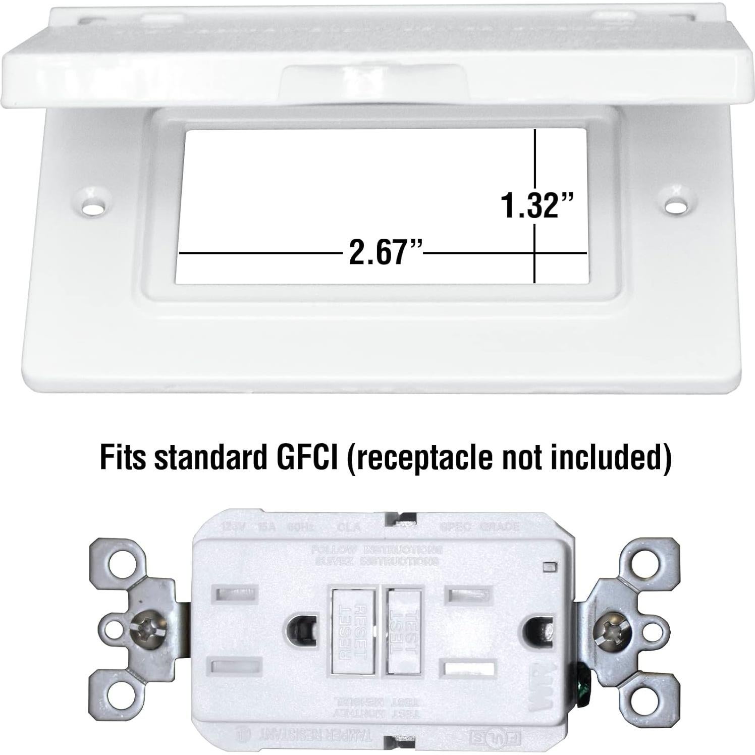 Cubierta de Enchufe GFCI Exterior Sigma 14249WH Blanca Metal