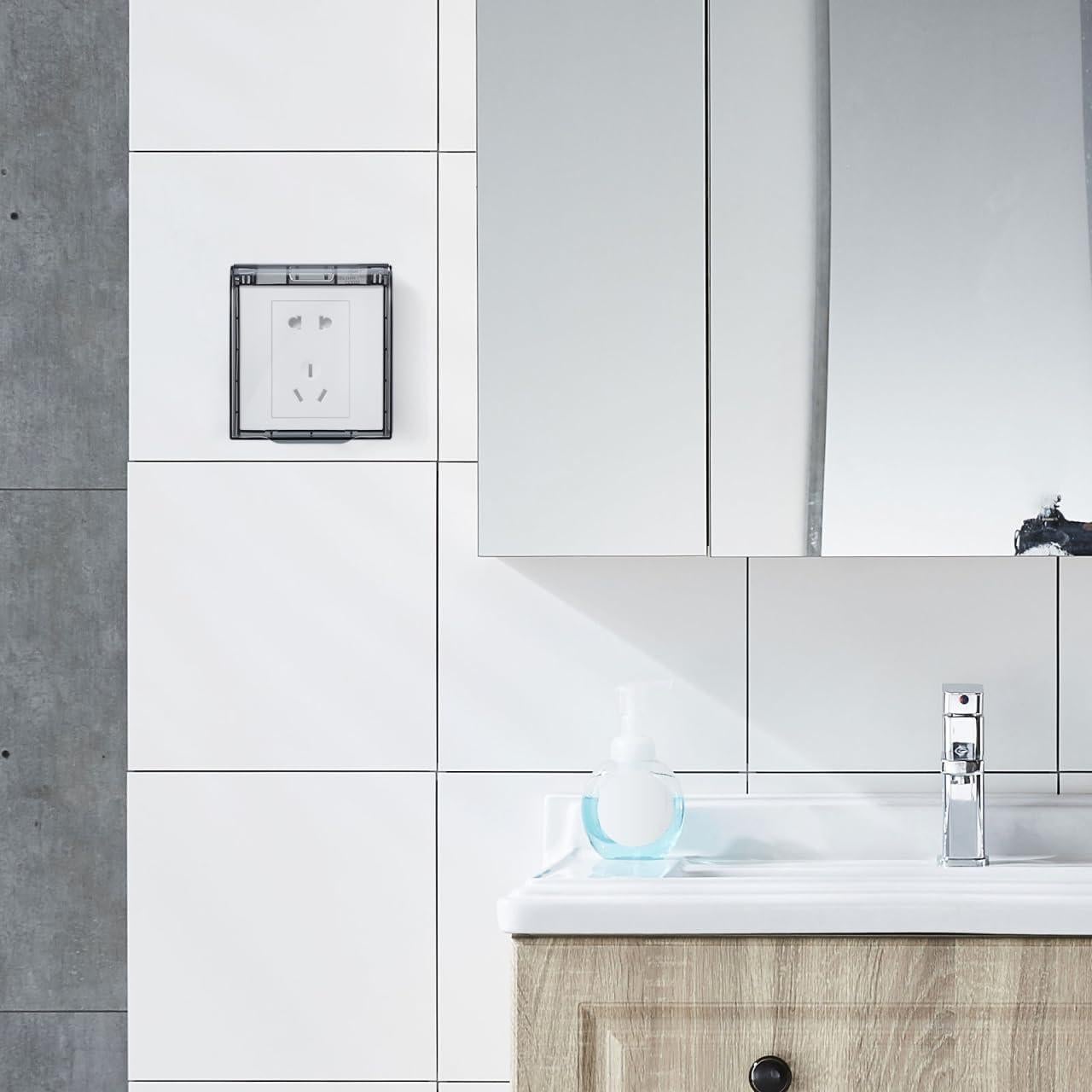 Cubierta de Enchufe Exterior Iplusmile Gris 11.5x10cm Adhesiva