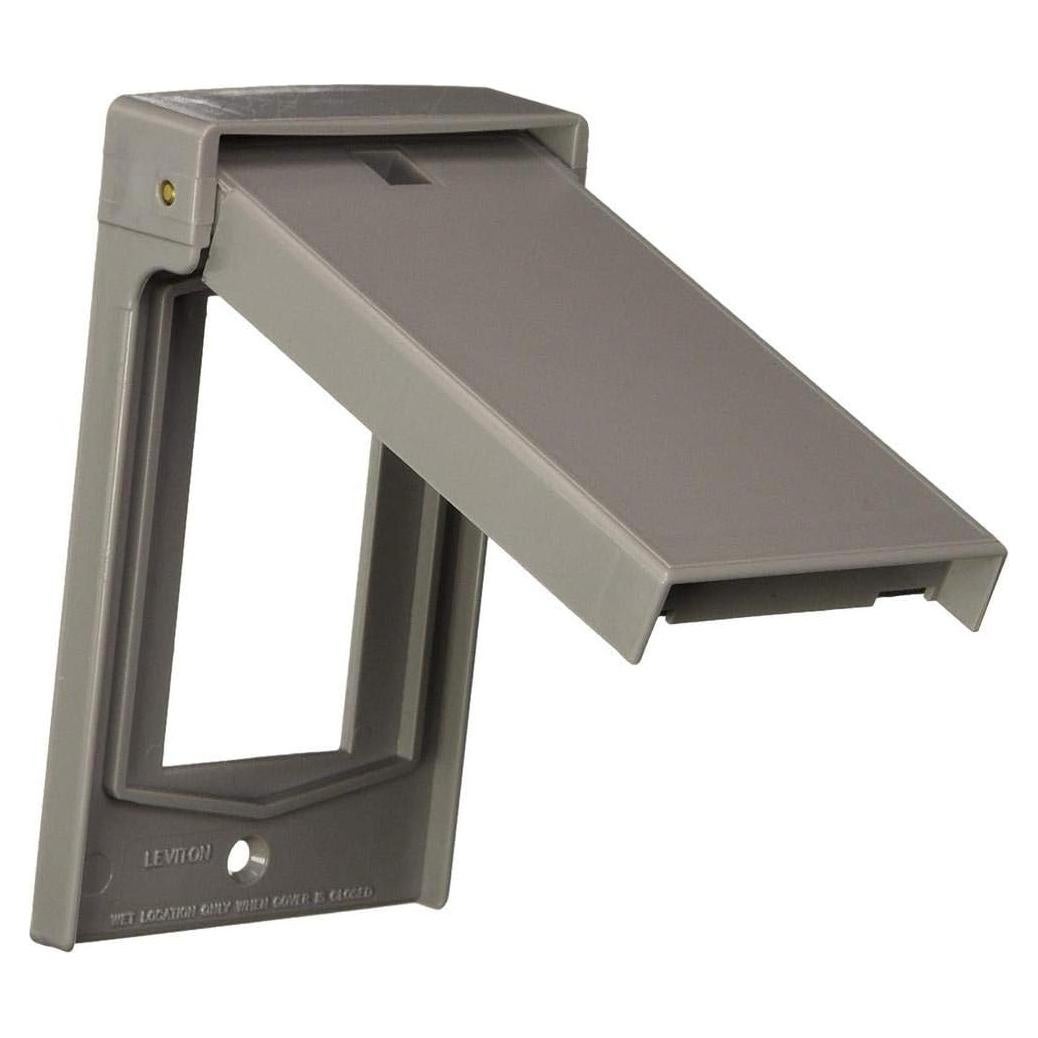 Cubierta de Pared Leviton 1-Gang Resistente a la Intemperie Gris