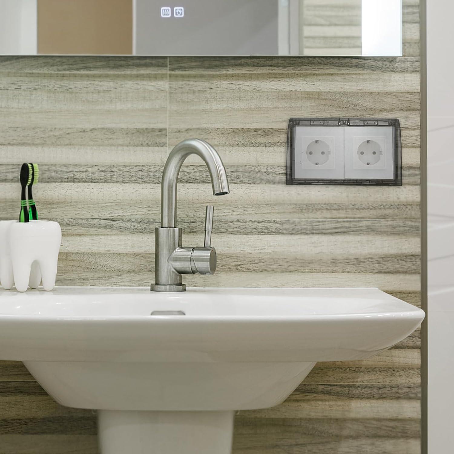 Cubierta Impermeable para Enchufe DOITOOL - Paquete de 2, Negro