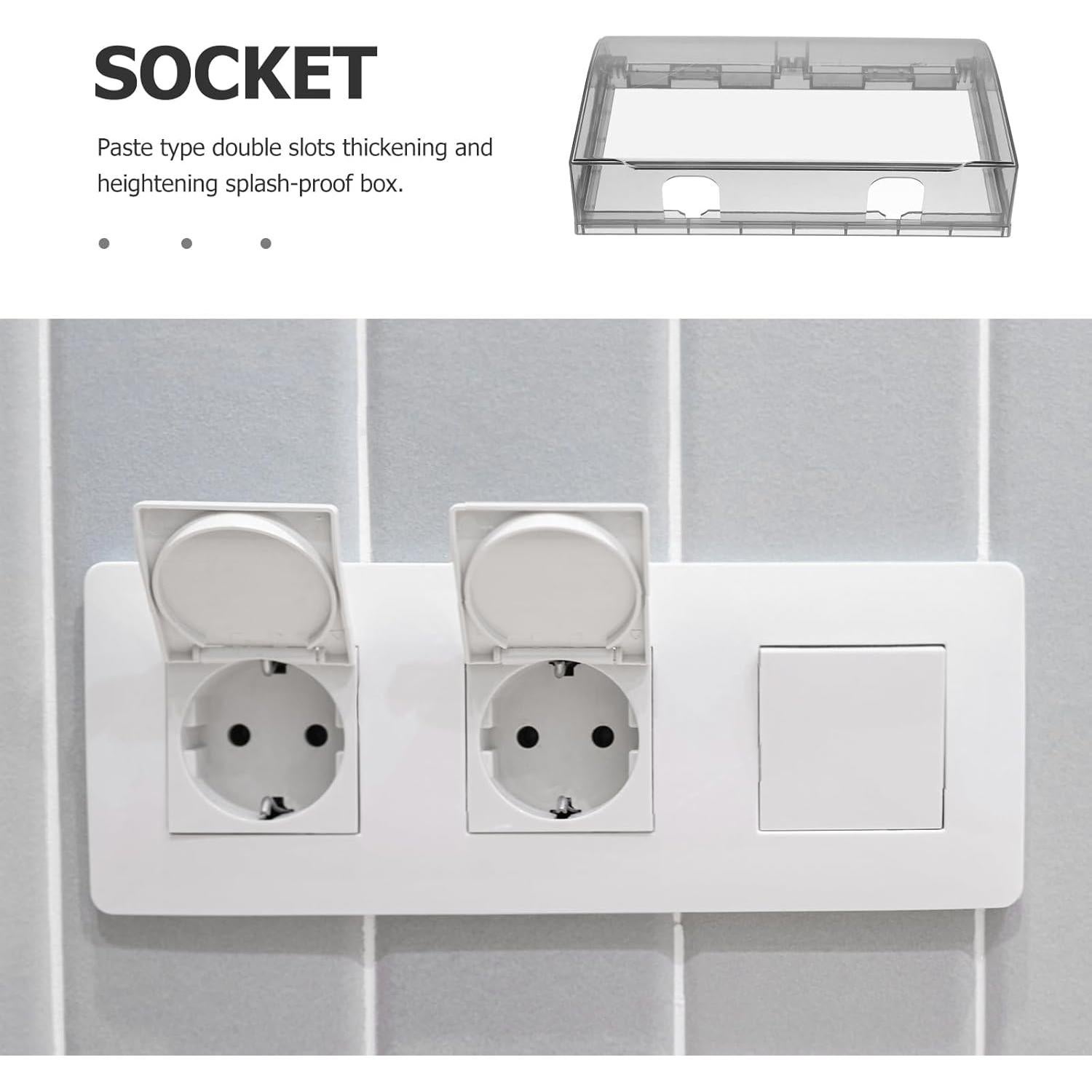 Cubierta Impermeable para Enchufe DOITOOL - Paquete de 2, Negro