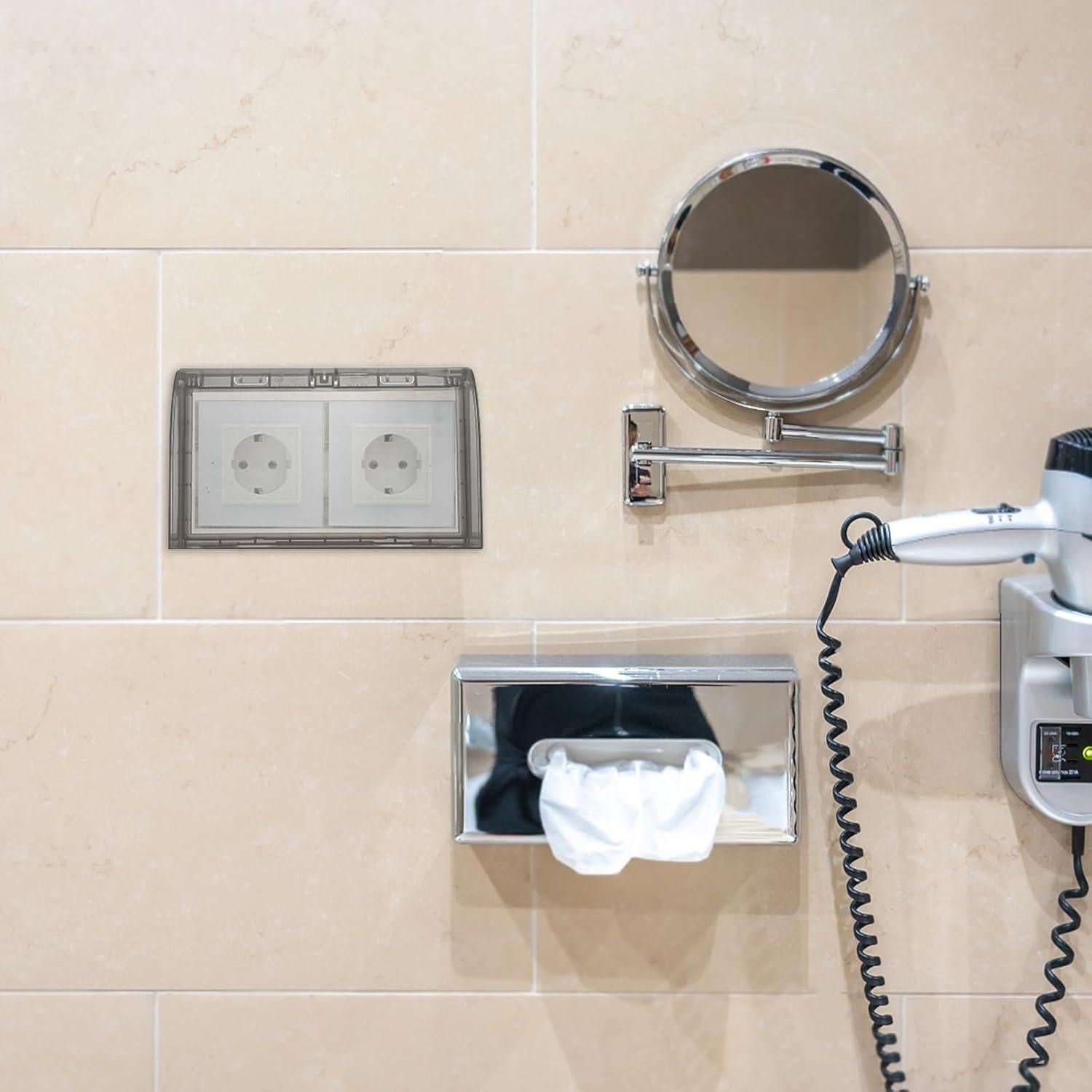 Cubierta Impermeable para Enchufe DOITOOL - Paquete de 2, Negro