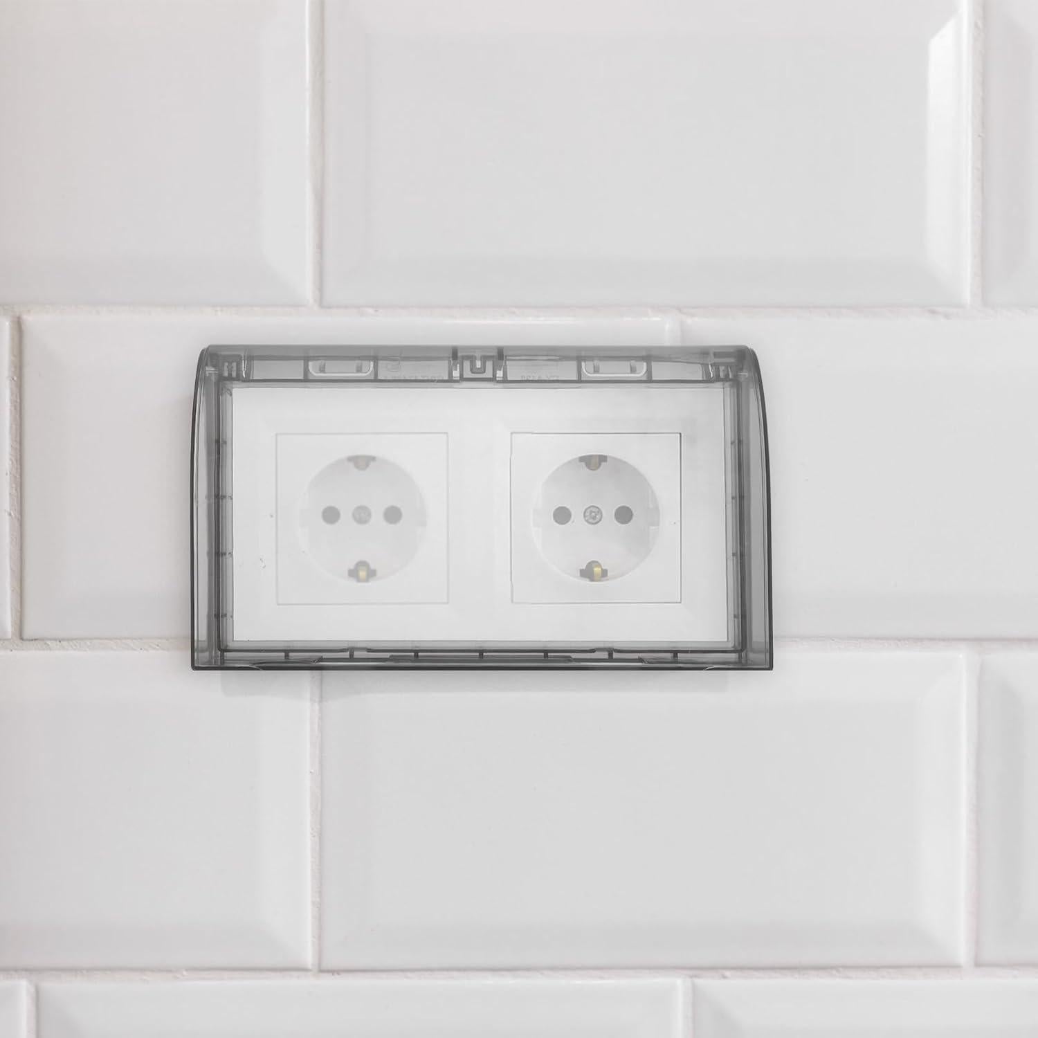 Cubierta Impermeable para Enchufe DOITOOL - Paquete de 2, Negro