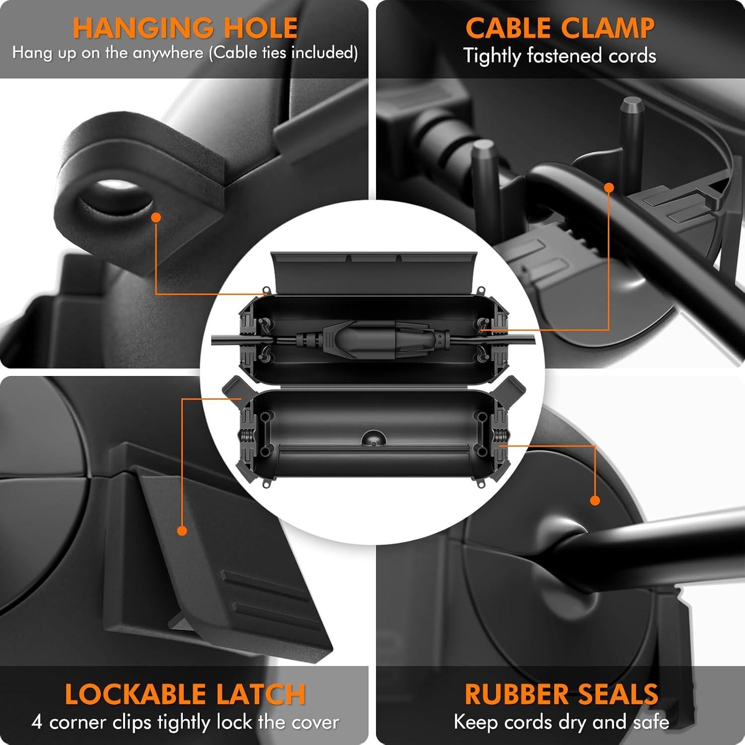 Cubierta de Seguridad para Cables Restmo 2 Paquete IP44 Negra