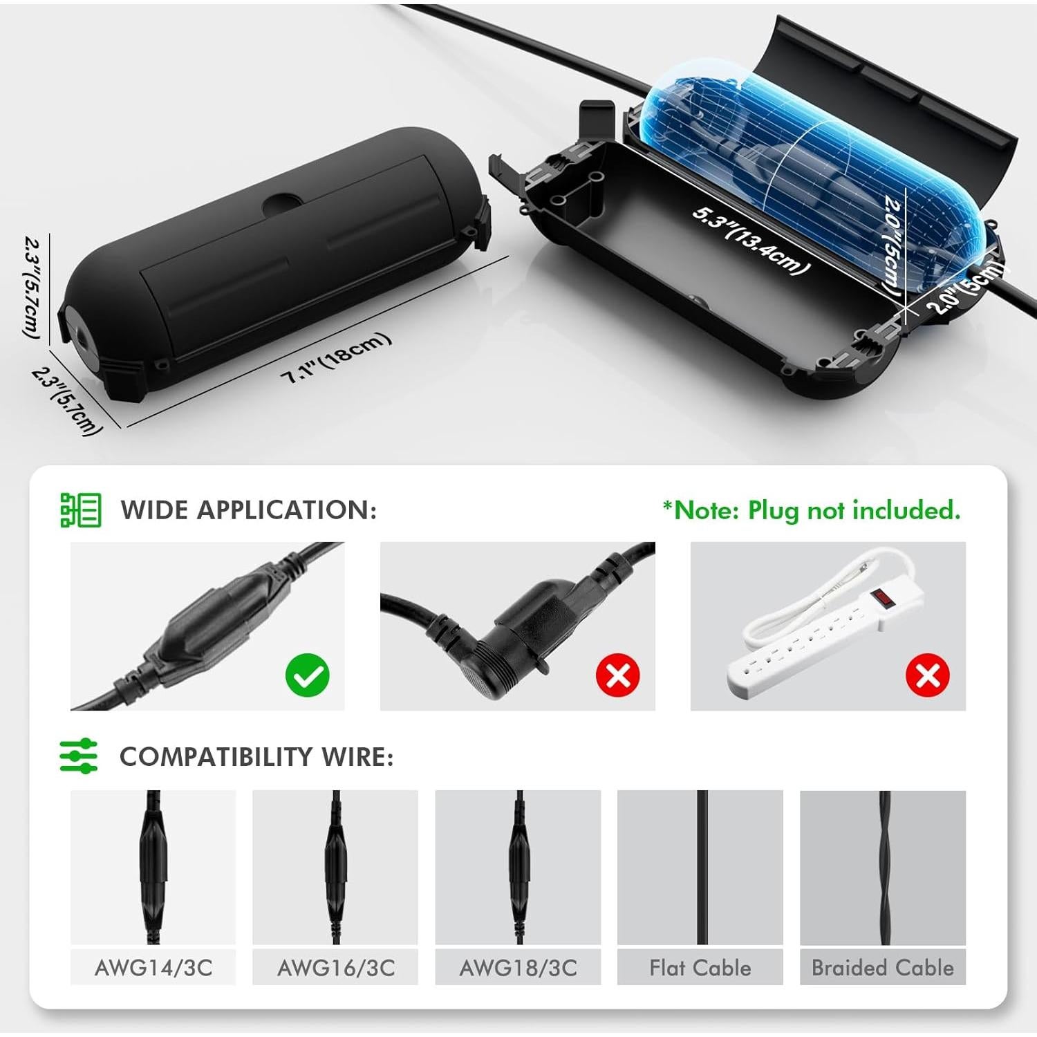 Cubierta de Seguridad para Cables Restmo 2 Paquete IP44 Negra