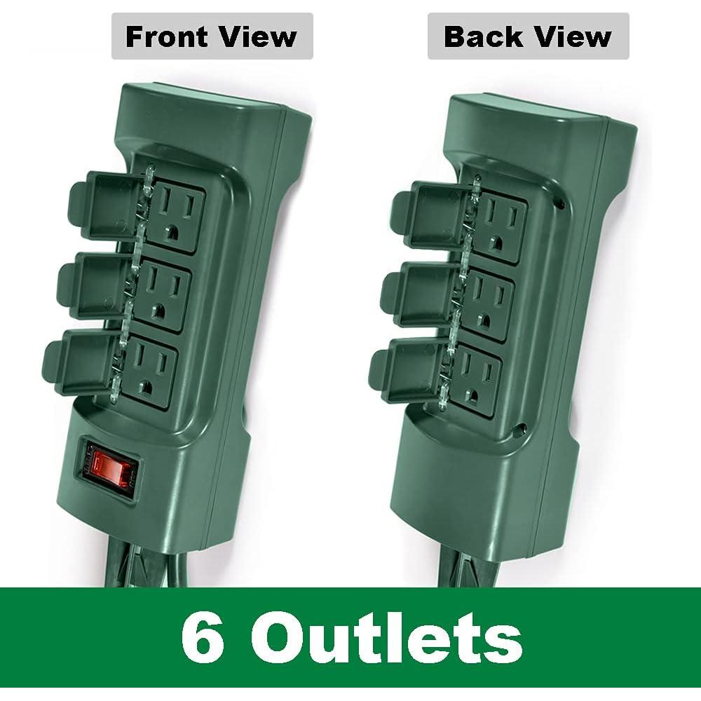 Estaca de Potencia Exterior BESTTEN 6 Salidas 9 Pies Verde