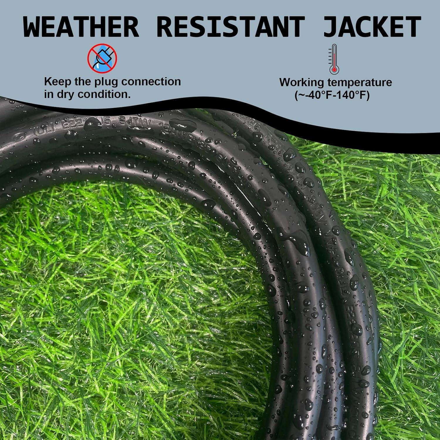 Divisor de Enchufe 1 a 3 EP 0.88m Negro Resistente Exterior