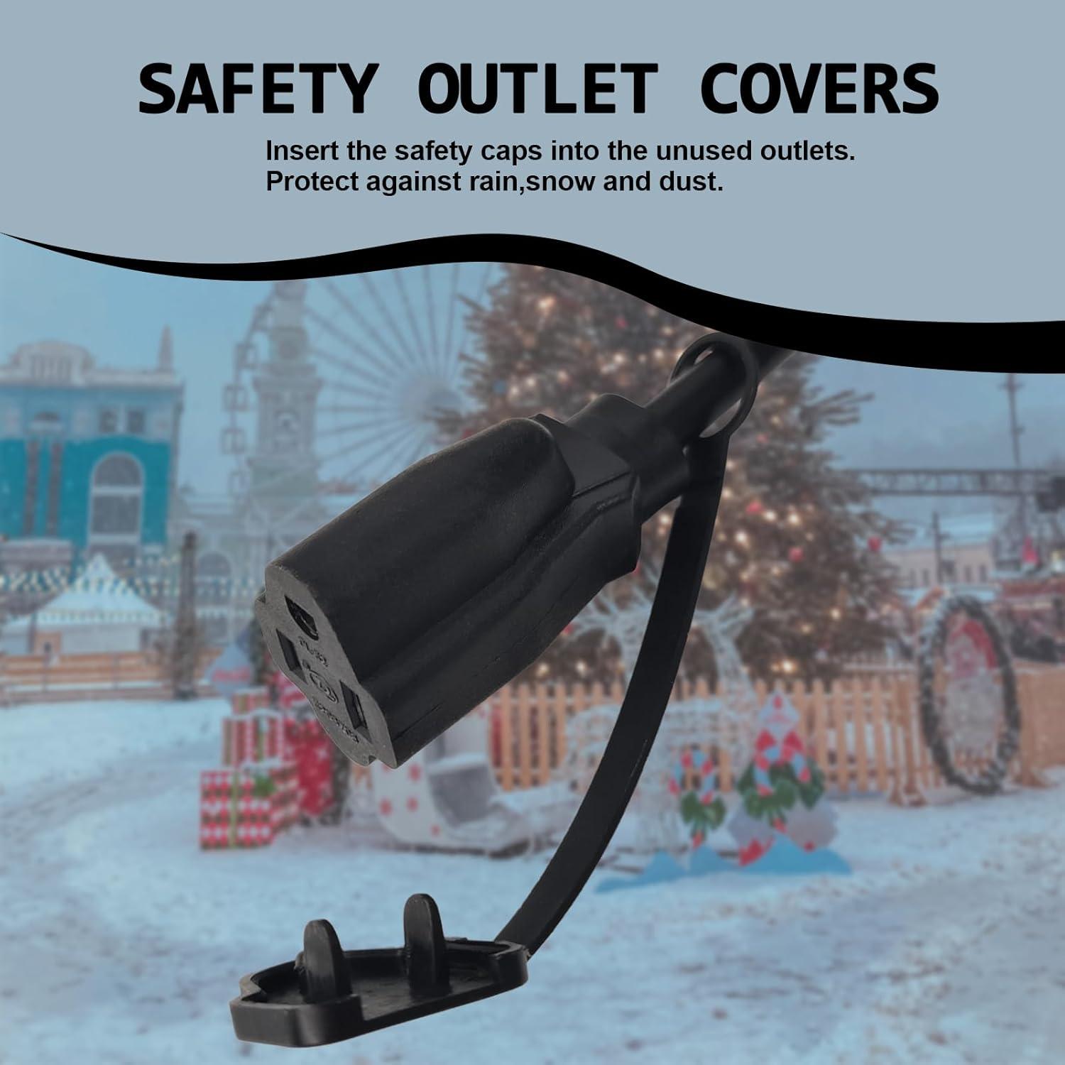 Divisor de Enchufe 1 a 3 EP 0.88m Negro Resistente Exterior