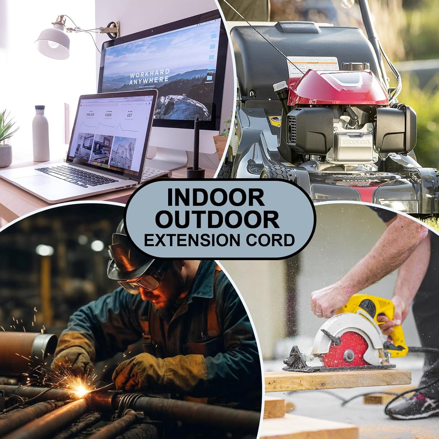 Divisor de Enchufe 1 a 3 EP 0.88m Negro Resistente Exterior