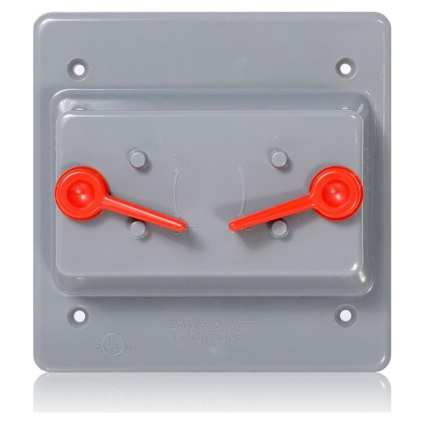 Cubierta de Interruptor Leviton WP2S-GY 2-Gang Plástico Gris