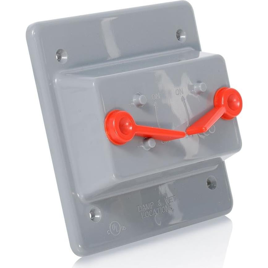 Cubierta de Interruptor Leviton WP2S-GY 2-Gang Plástico Gris