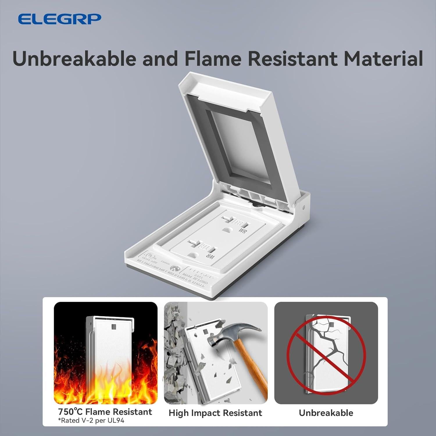 Toma de Pared Exterior ELEGRP 20A 125V Resistente Climas