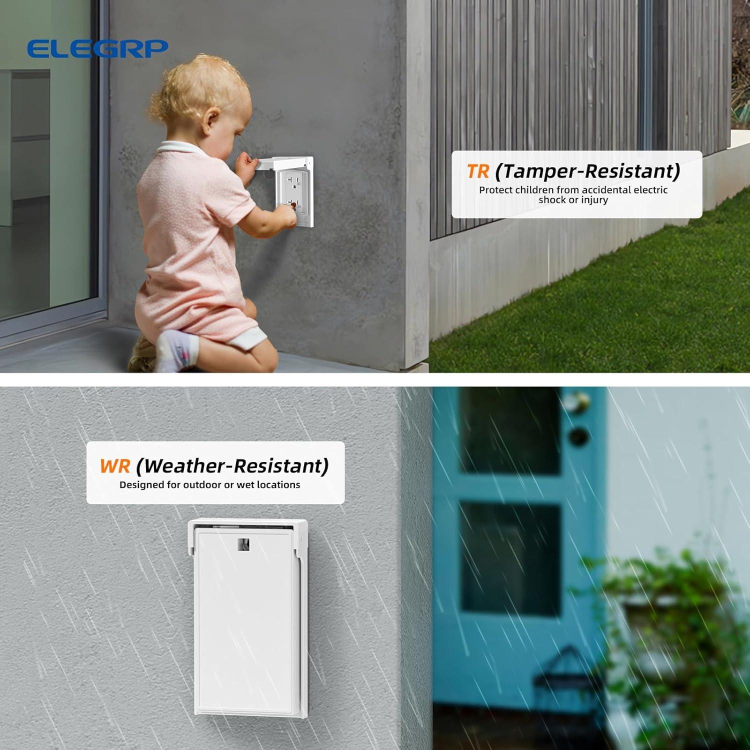 Toma de Pared Exterior ELEGRP 20A 125V Resistente Climas