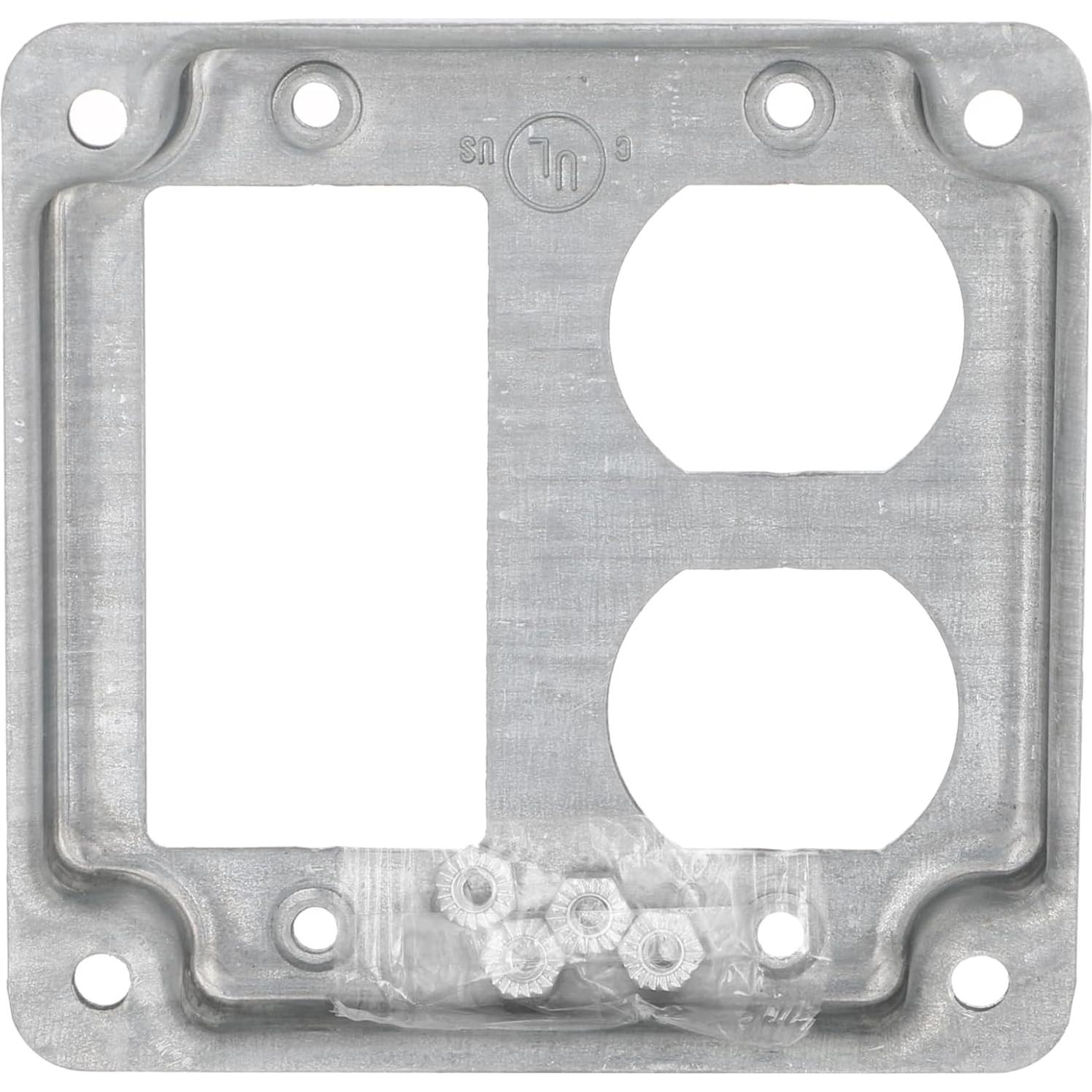 Cubierta de Trabajo Expuesta Hubbell Raco 915C 1 GFCI 1 Dúplex