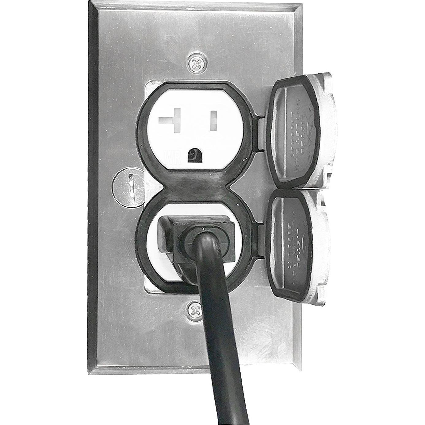 Kit Caja de Piso Enerlites Niquelado 20A Resistente Intemperie