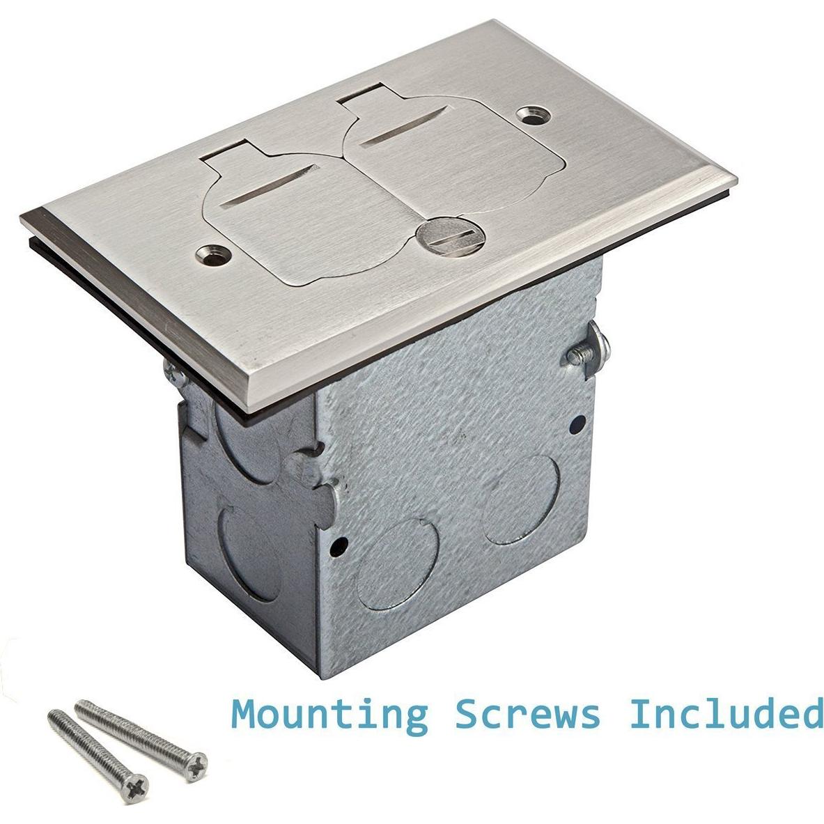 Kit Caja de Piso Enerlites Niquelado 20A Resistente Intemperie